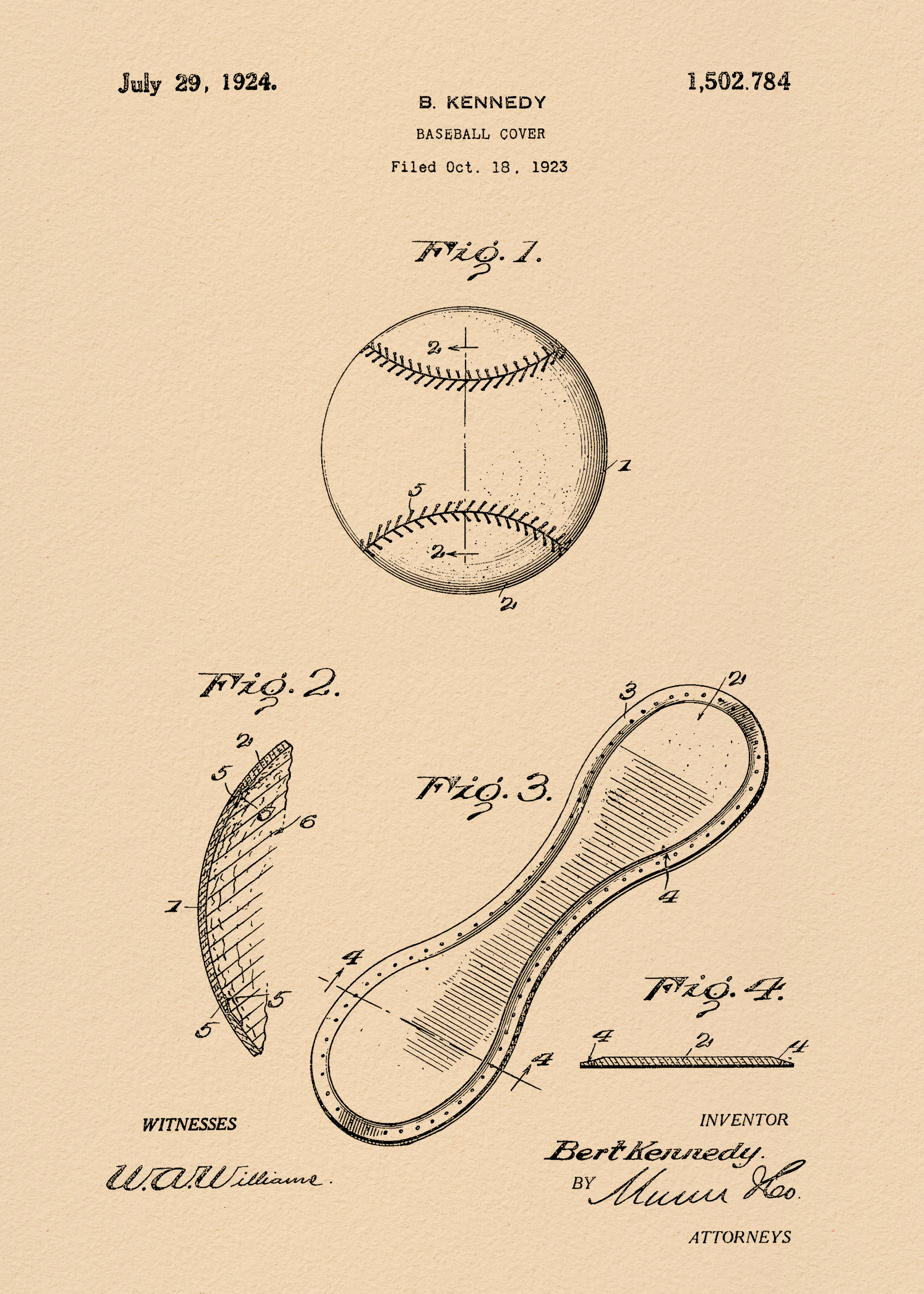 Andreas Magnusson - Vintage Baseball Patent Drawing Print 0