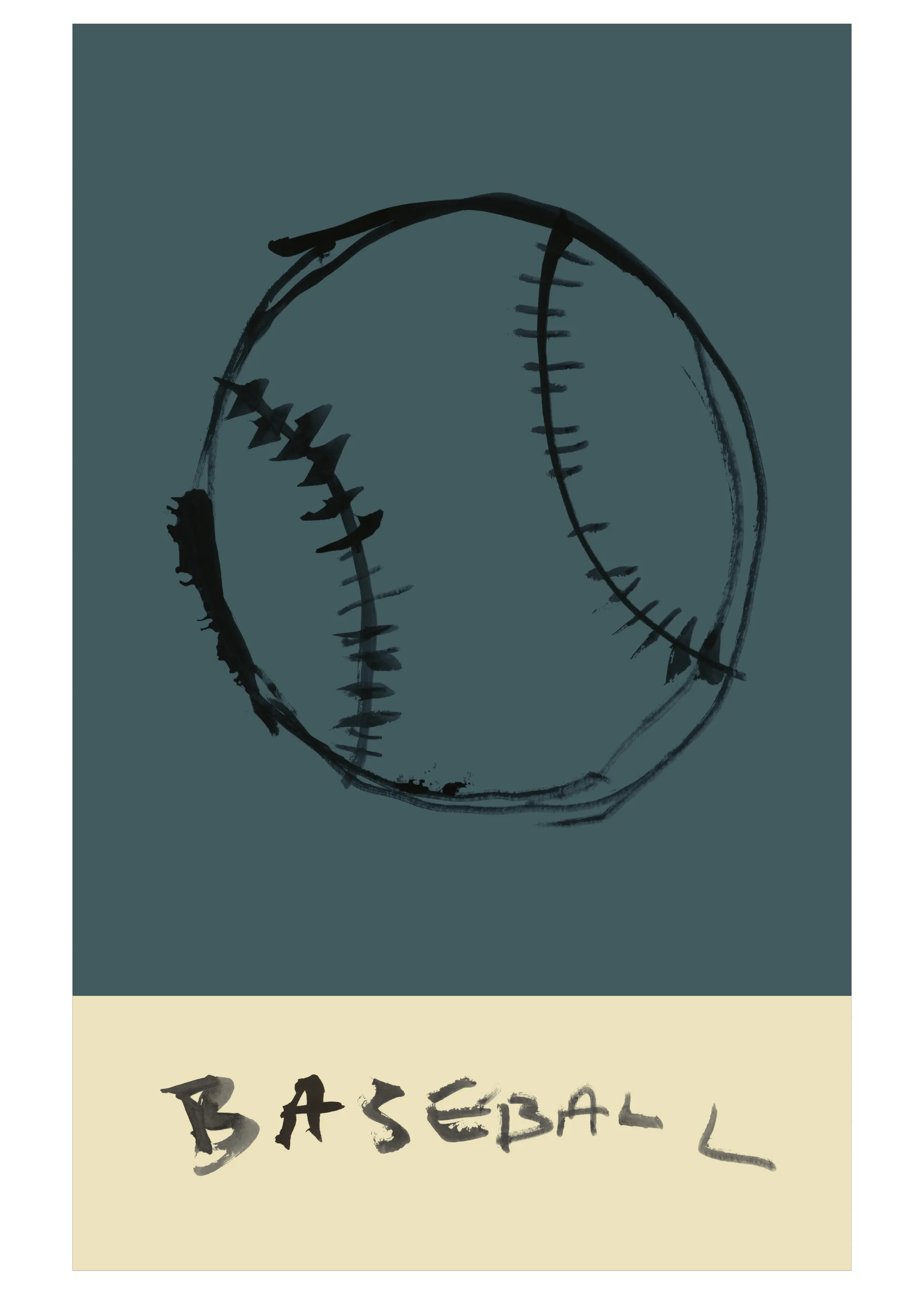 cartissi - Hand Drawn Baseball Print 0