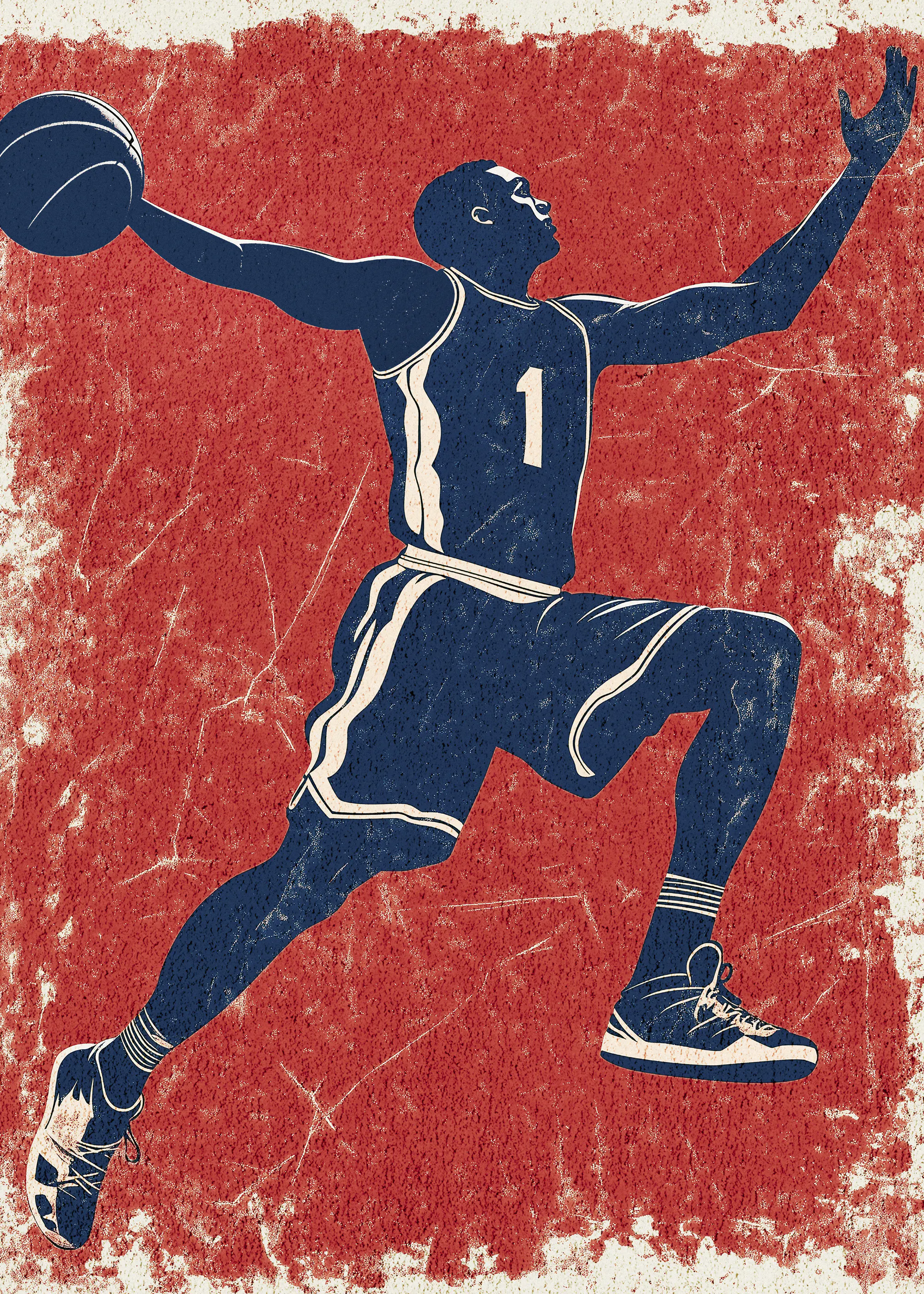 Pictufy Studio - Basketball Red Jump Print 0