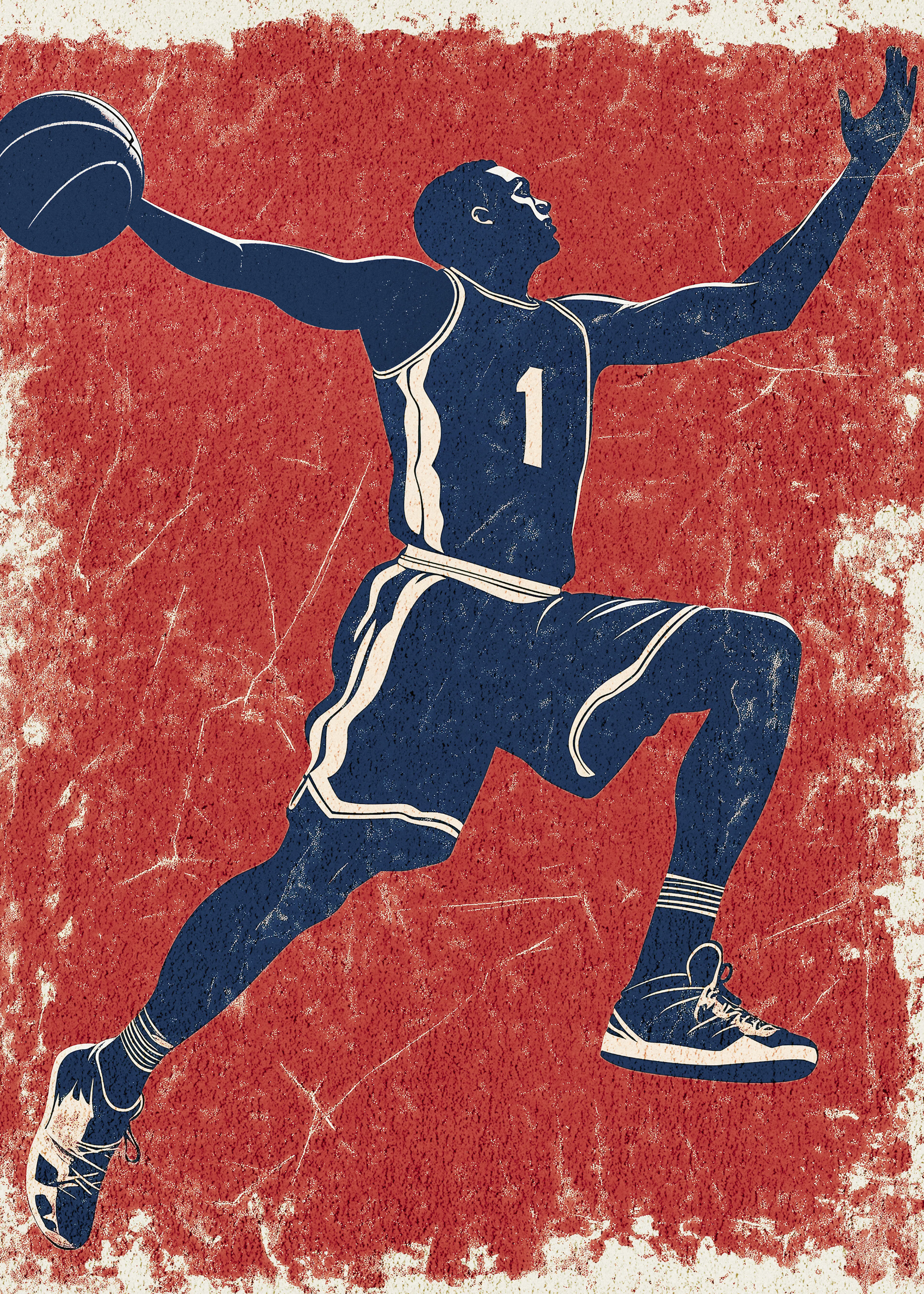Pictufy Studio - Basketball Red Jump Print 0