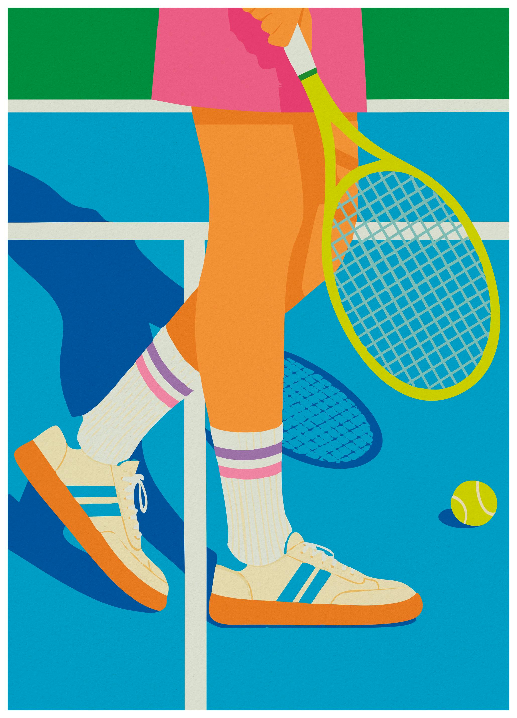 Andreas Magnusson - Retro Tennis Player Poster (70x100 cm) - Poster Store