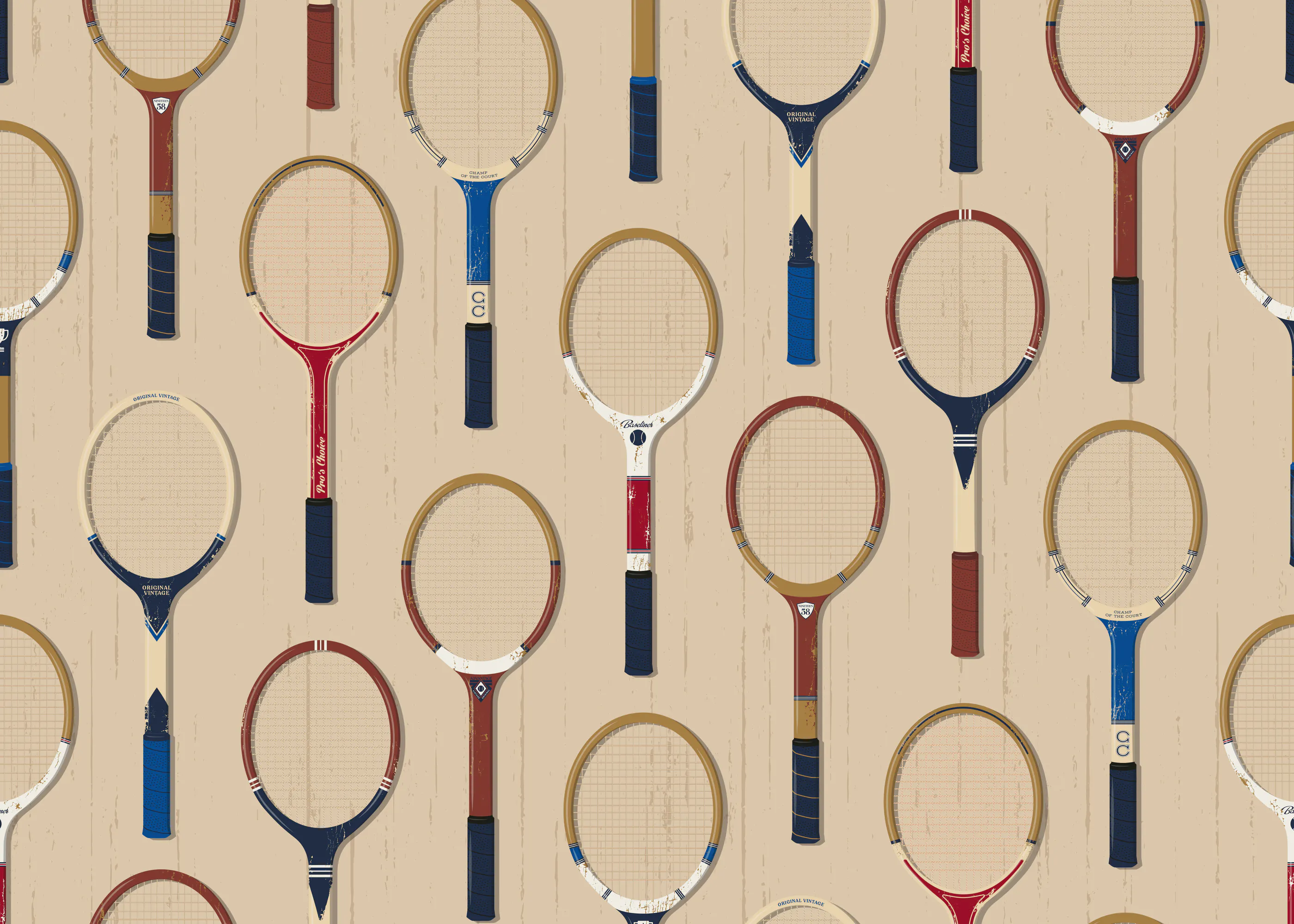 Alexandra Weise - Vintage Tennis Rackets Poster 0