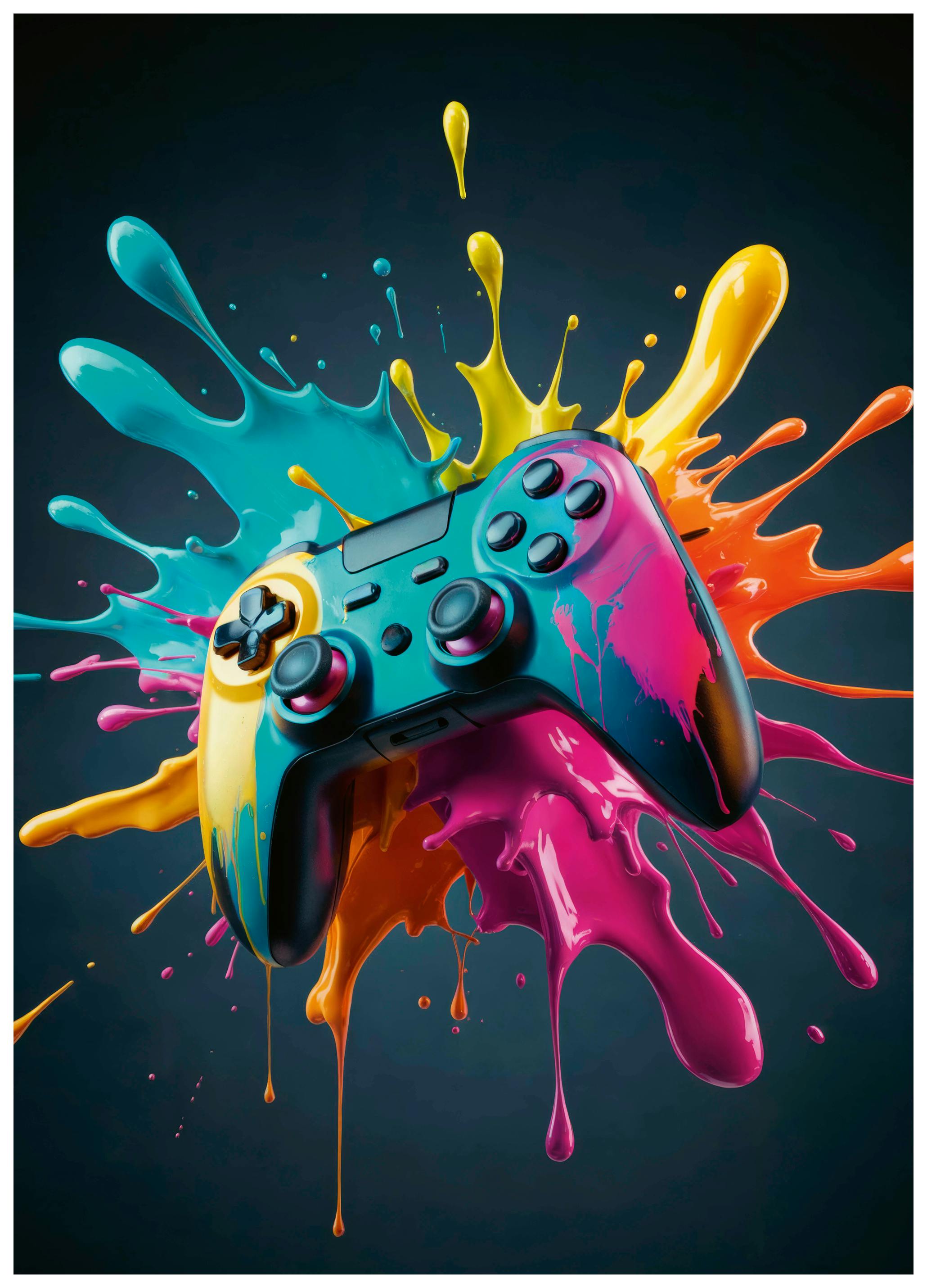 Andreas Magnusson - Vibrant Gaming Splash Poster (50x70 cm) - Poster Store