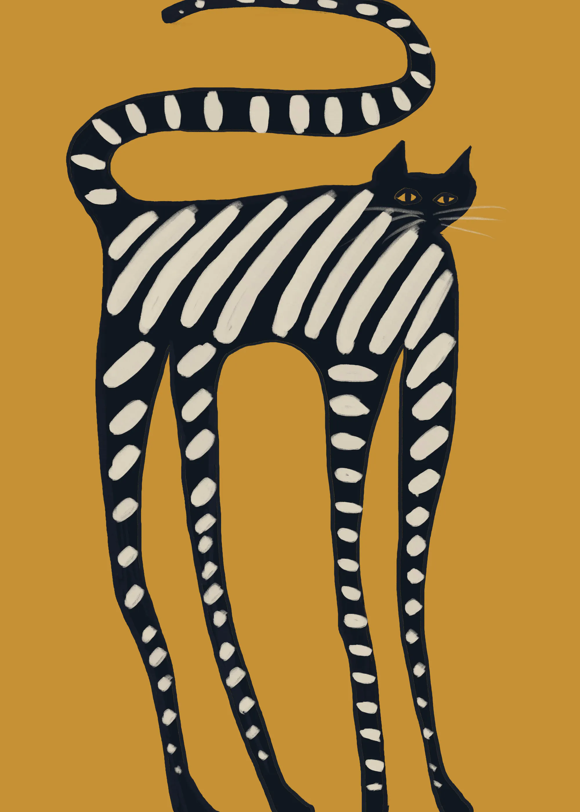 The Art Concept - Elegant Striped Cat Print 0