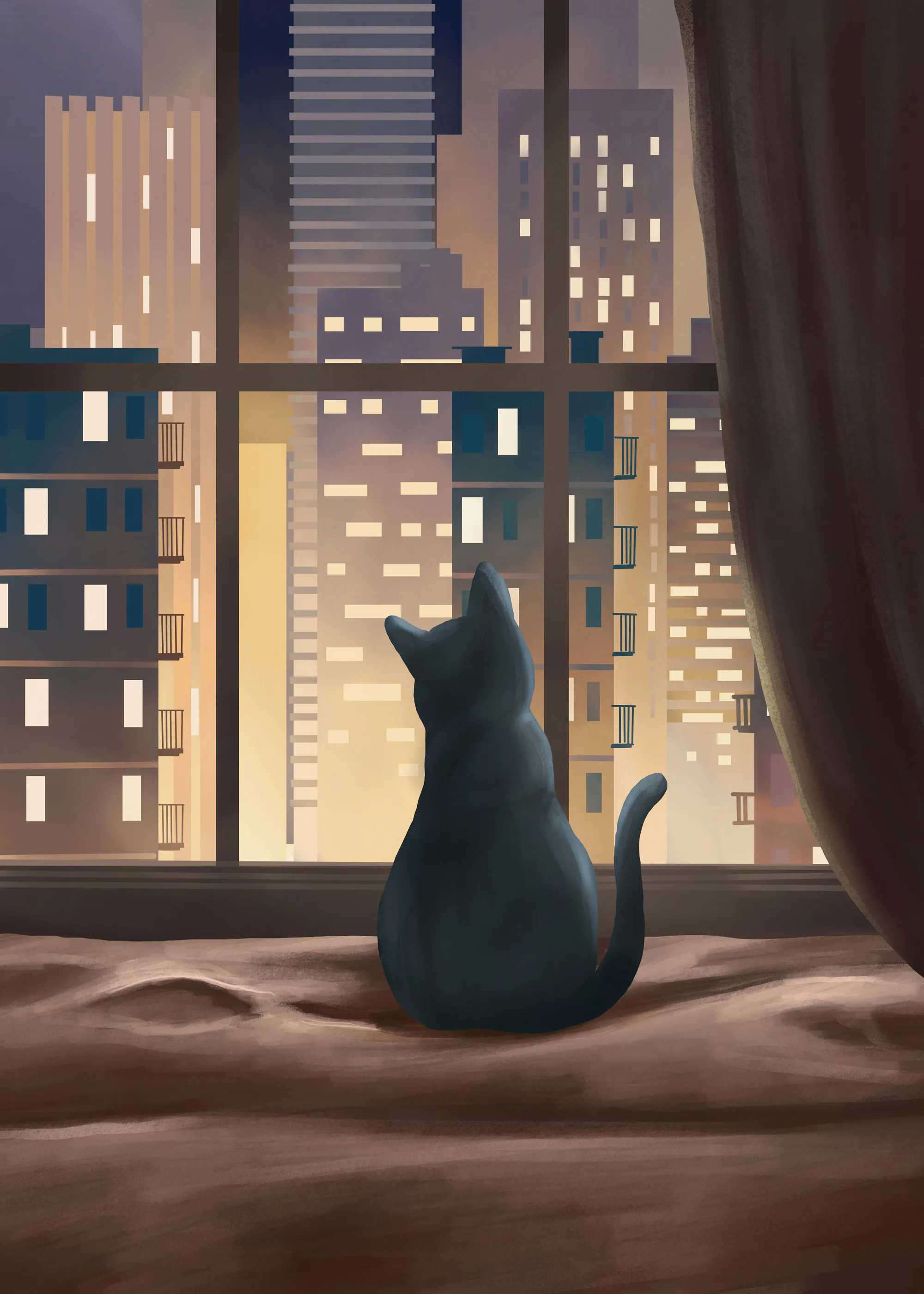 Flow Line - Black Cat City Glow Poster 0