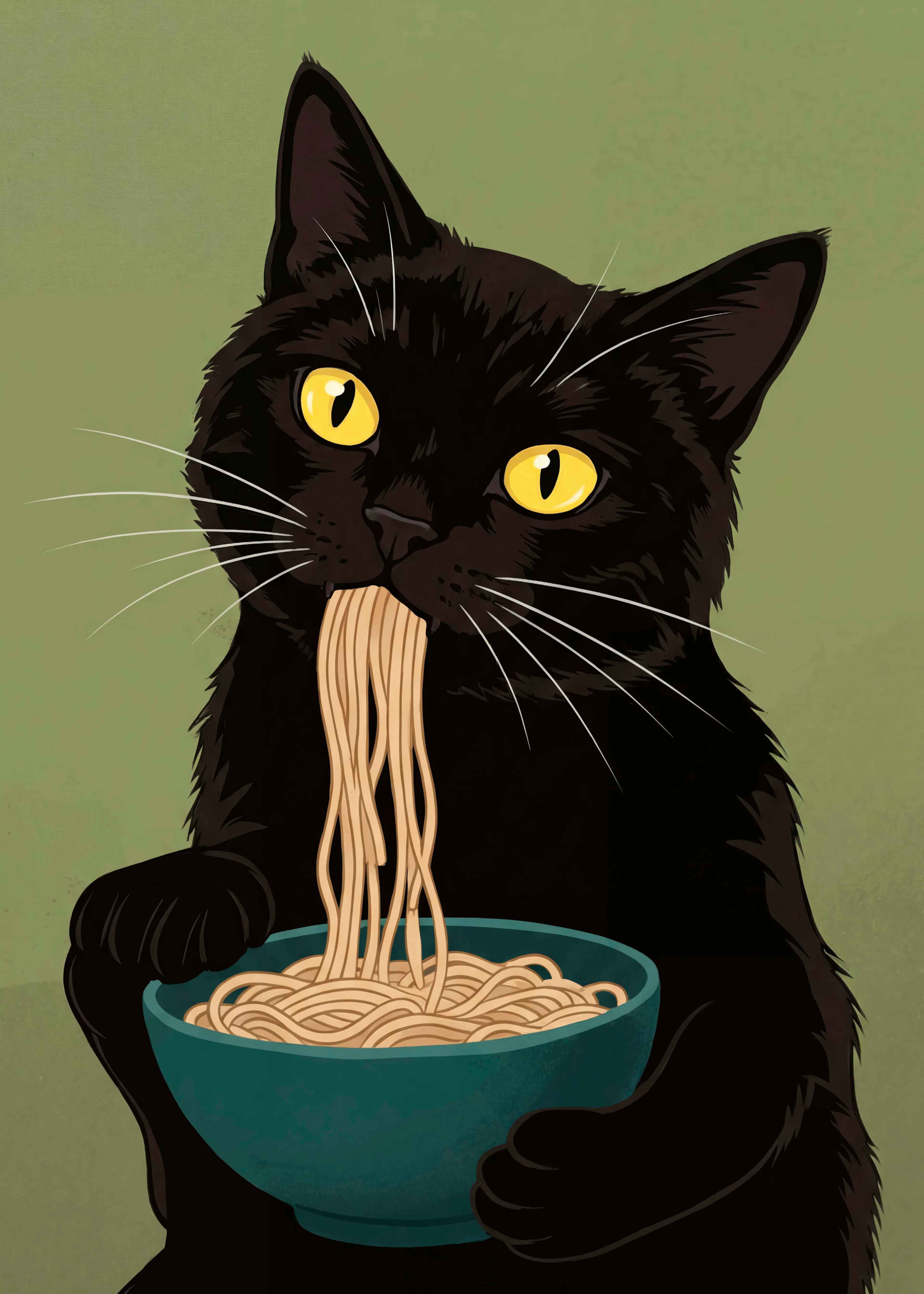 Andreas Magnusson - Black Cat Noodle Feast Poster 0