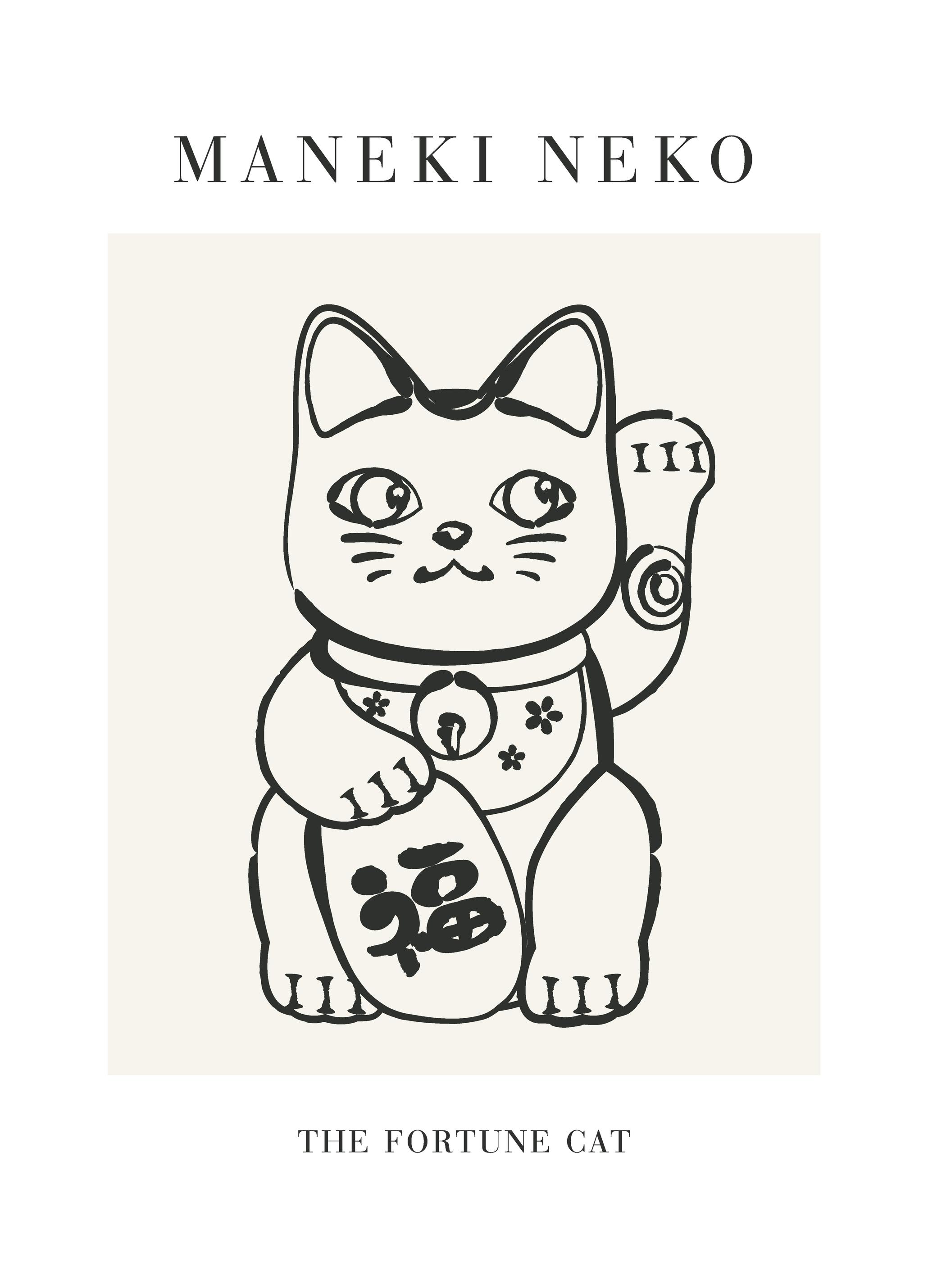 KsanaKalpa - Maneki Neko Fortune Cat Poster (70x100 cm) - Poster Store