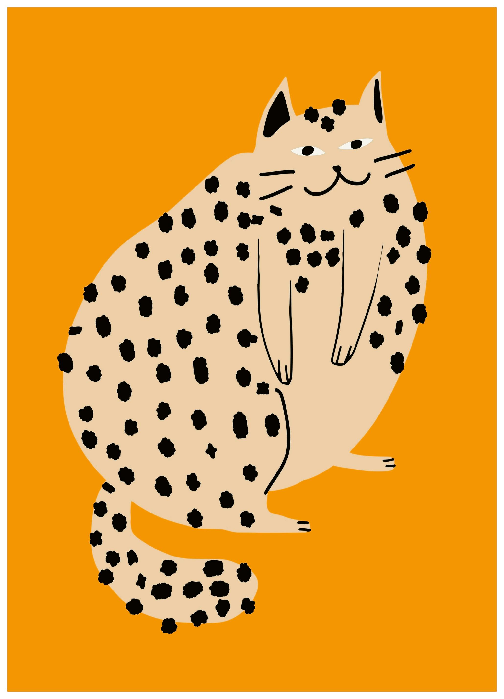 Little Dean - Happy Spotted Cat Poster (70x100 cm) - Poster Store