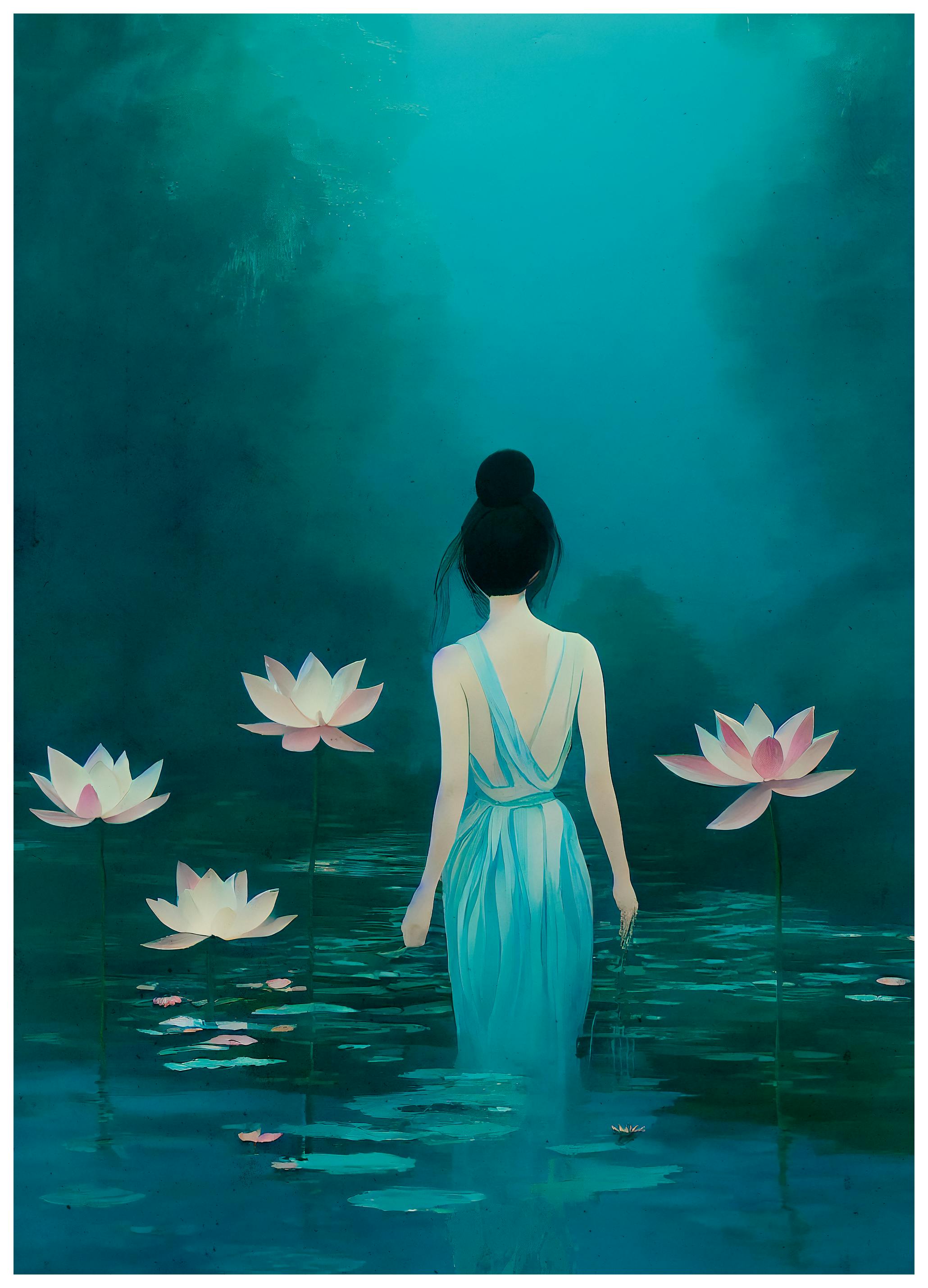 Treechild - Lotus Dreaming Poster (100x150 cm) - Poster Store