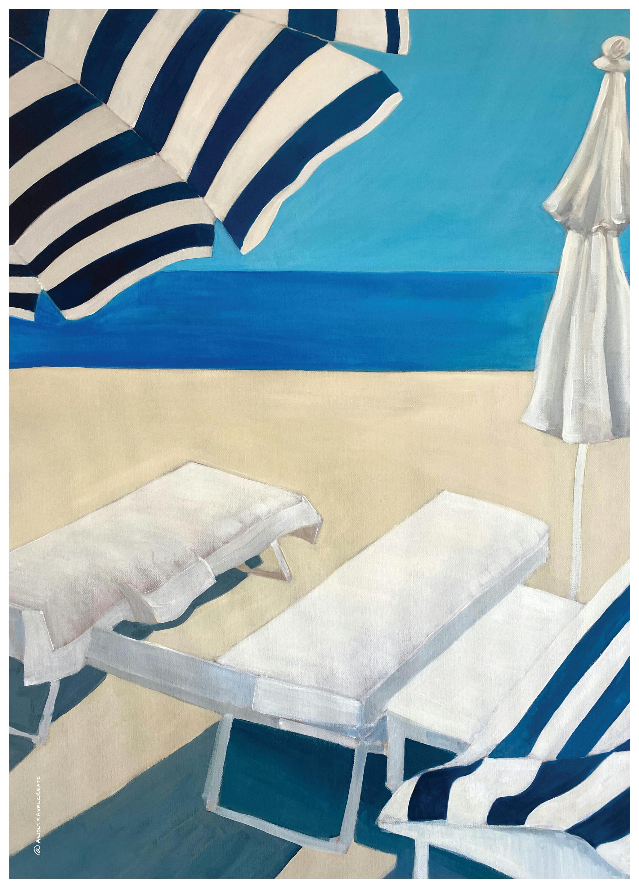 Awol Art Alex - Sunny Striped Beach Poster (70x100 cm) - Poster Store