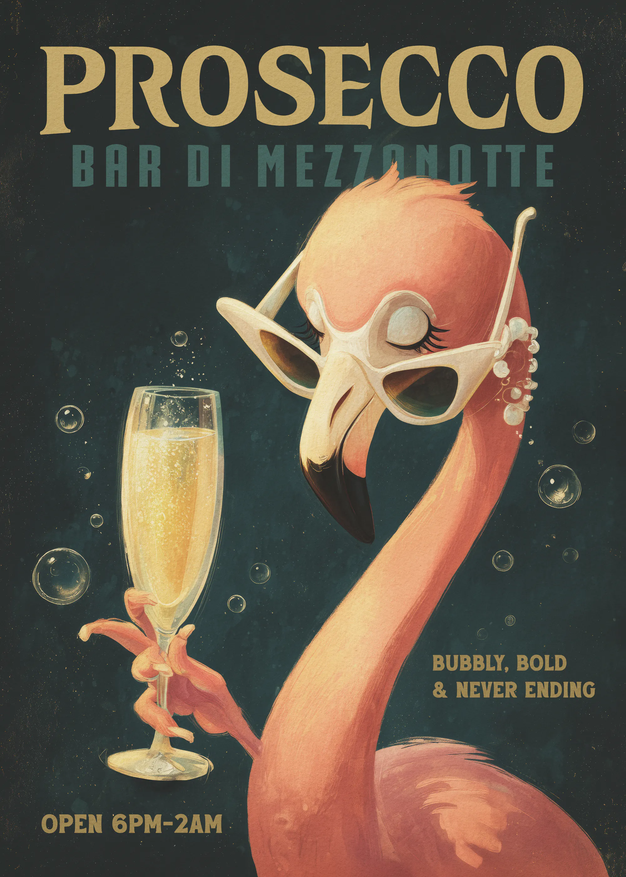 Andreas Magnusson - Cool Flamingo Prosecco Bar Poster 0