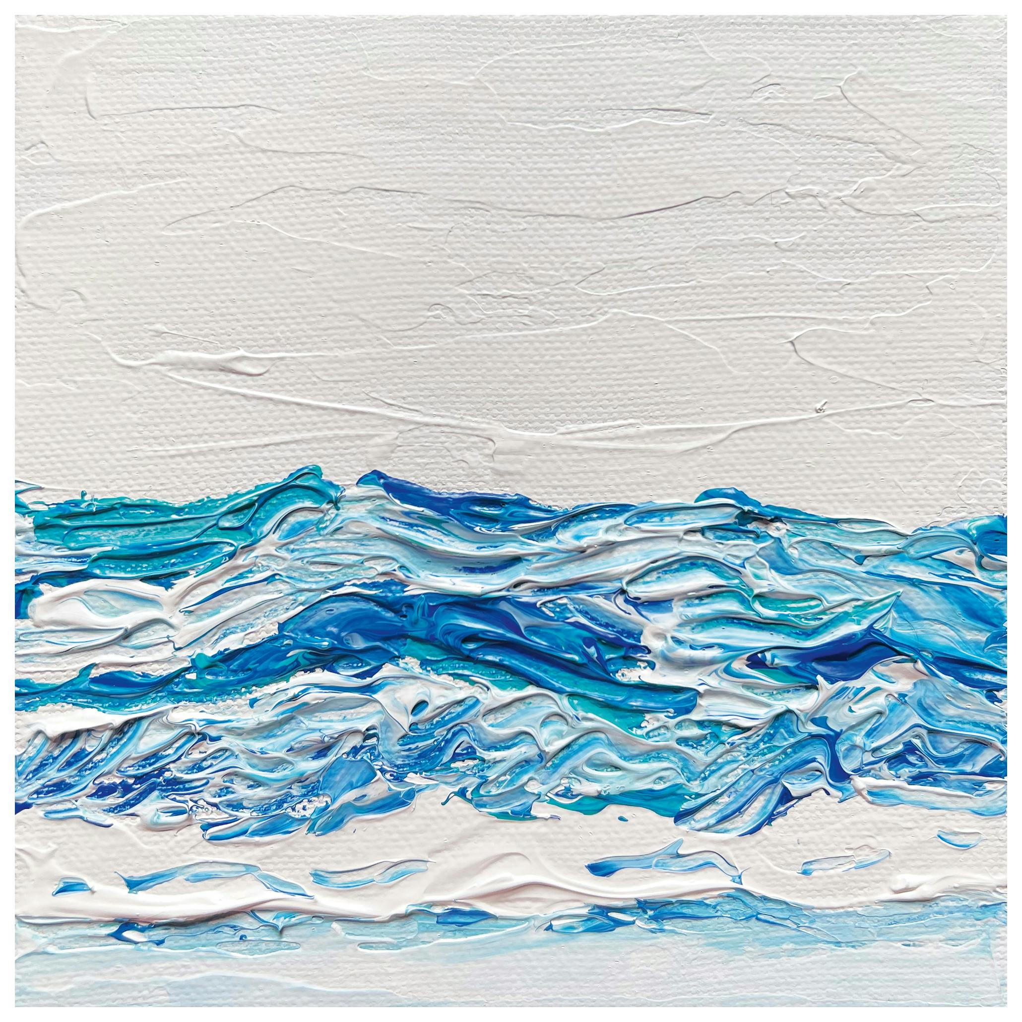 Pauline Wegman | Key and Sea Creative - Textured Ocean Waves Poster (50x50 cm) - Poster Store