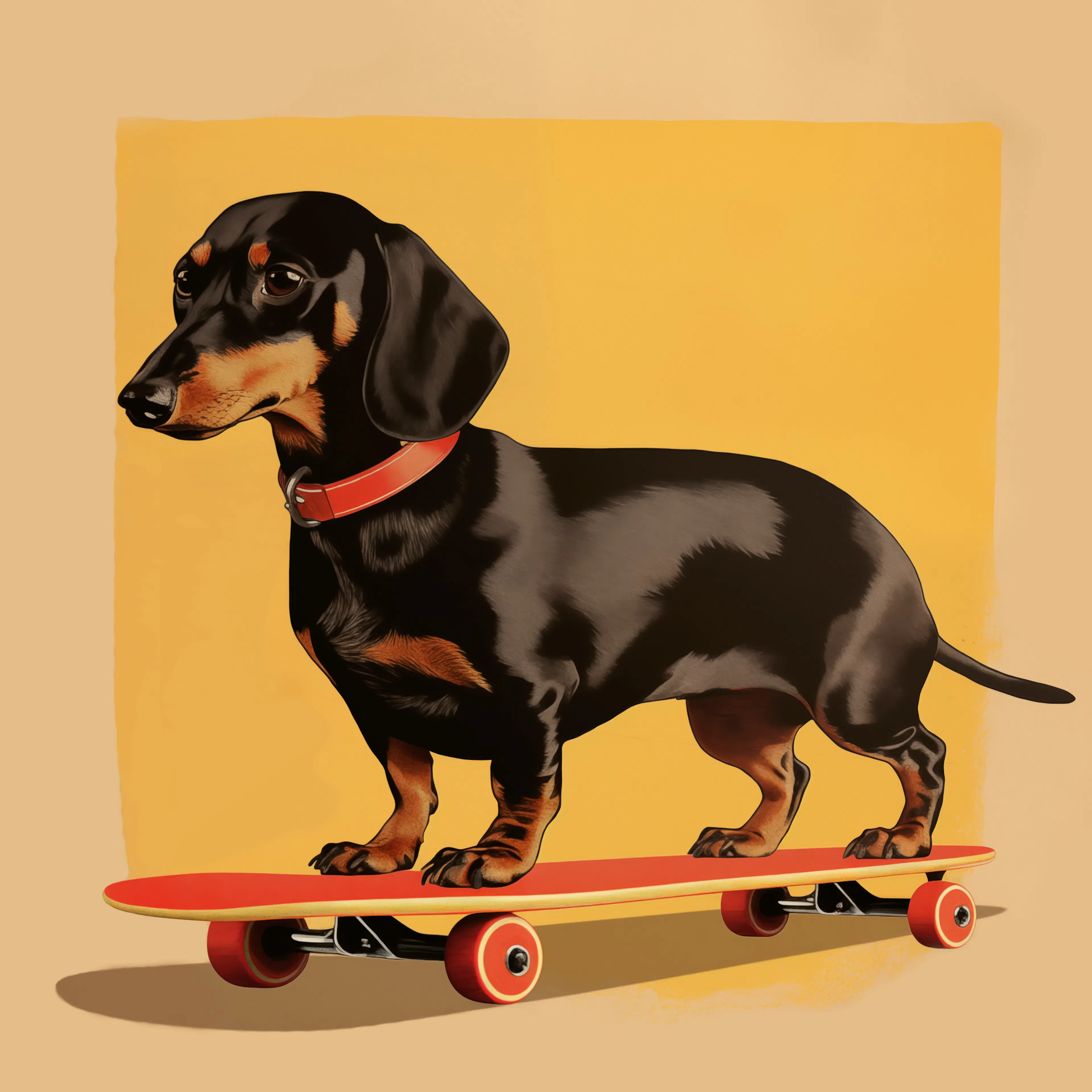 Andreas Magnusson - Skateboarding Dachshund Poster 0