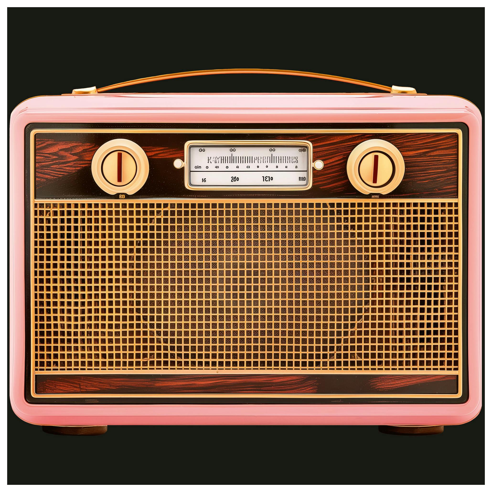 Marika Barsrsind - Retro Rosa Radio Plakat (50x50 cm) - Poster Store