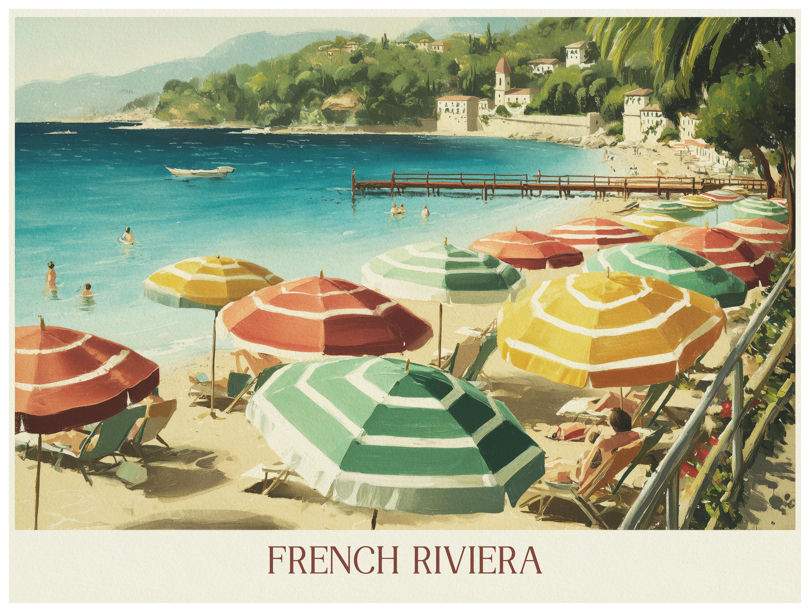 Andreas Magnusson - French Riviera Summer Beach Poster (30x40 cm) - Poster Store