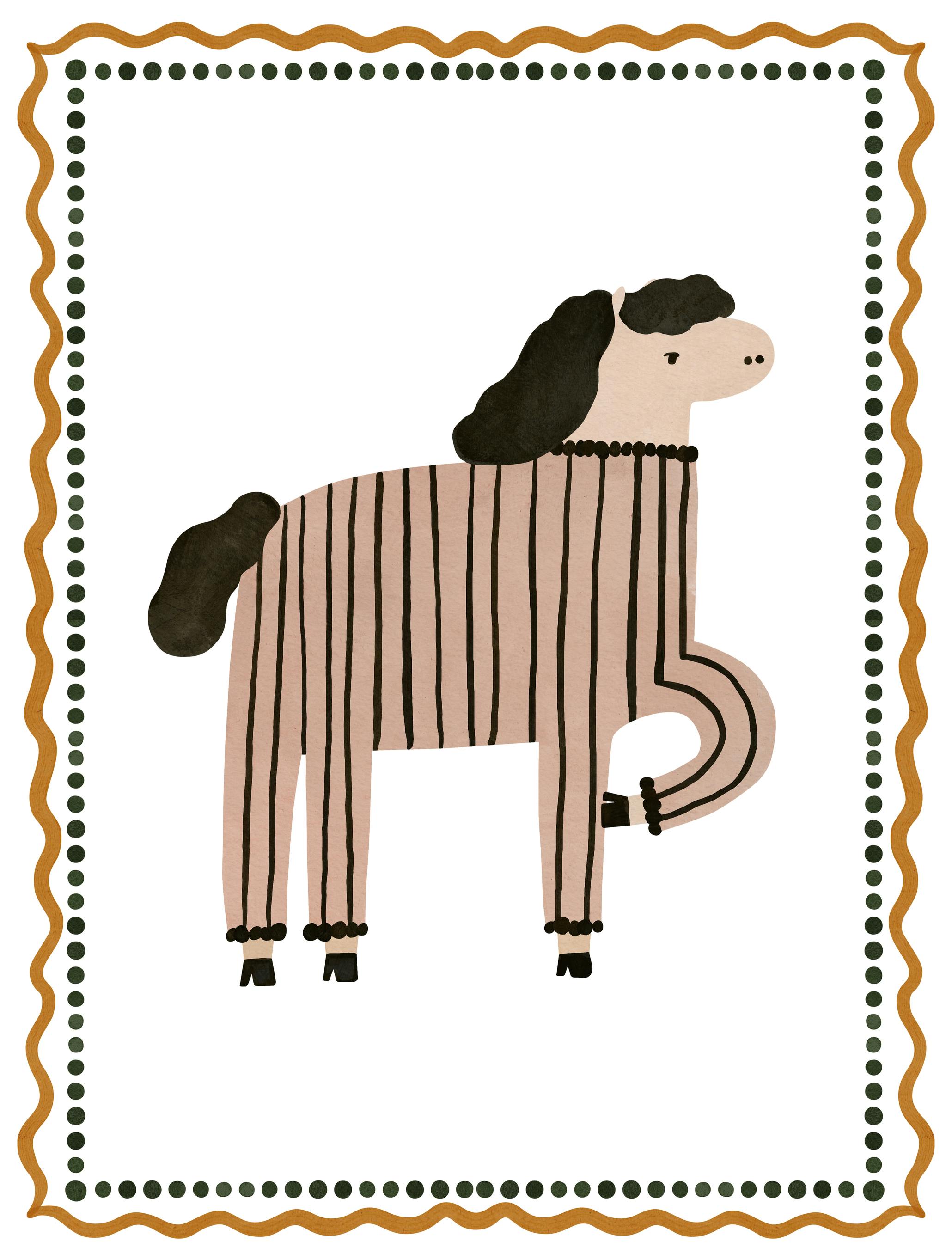Treechild - Striped Horse Humor Poster (30x40 cm) - Poster Store