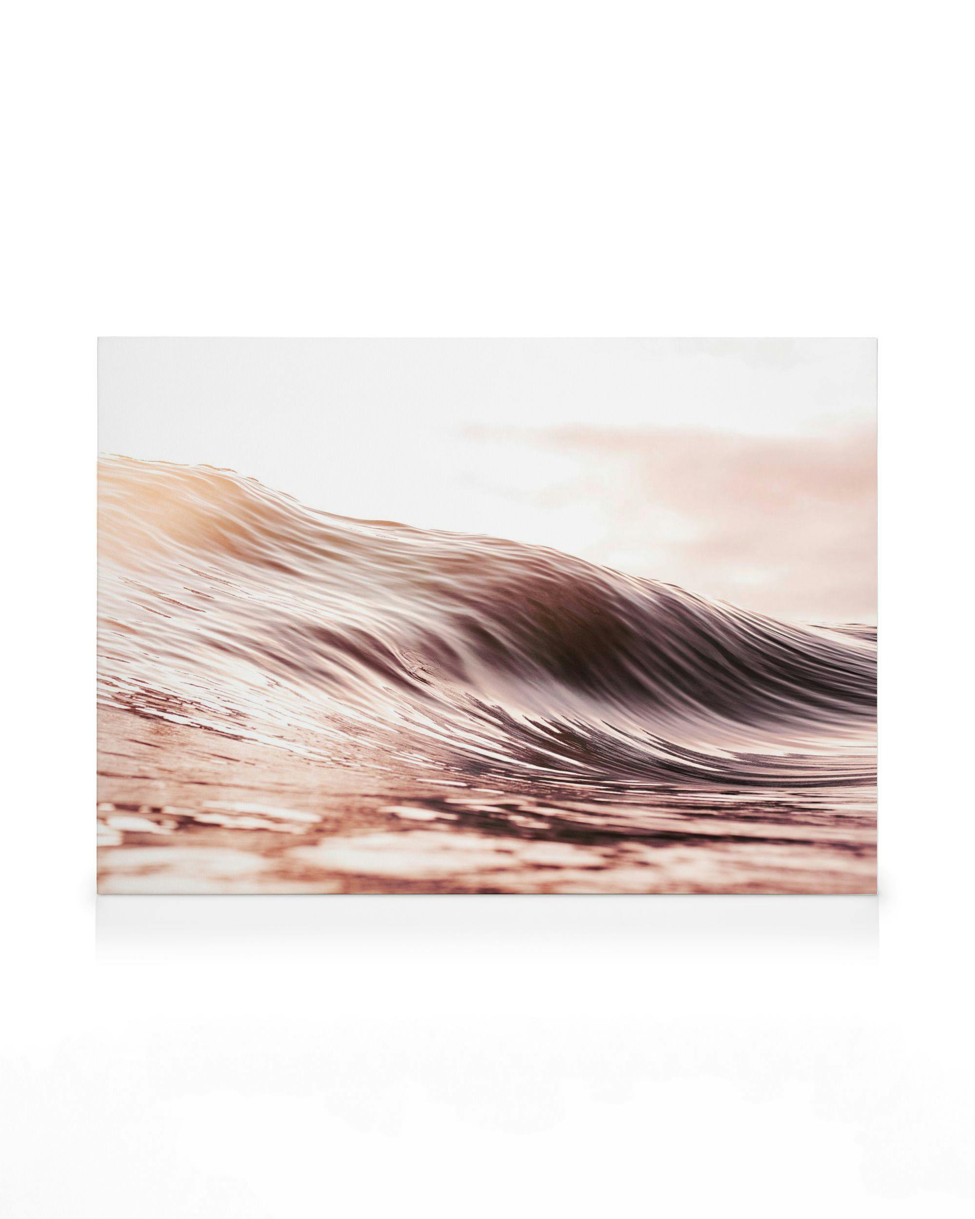 Zonsondergang Zee Canvas (70x100 cm - Fotokaders Eiken) - Poster Store