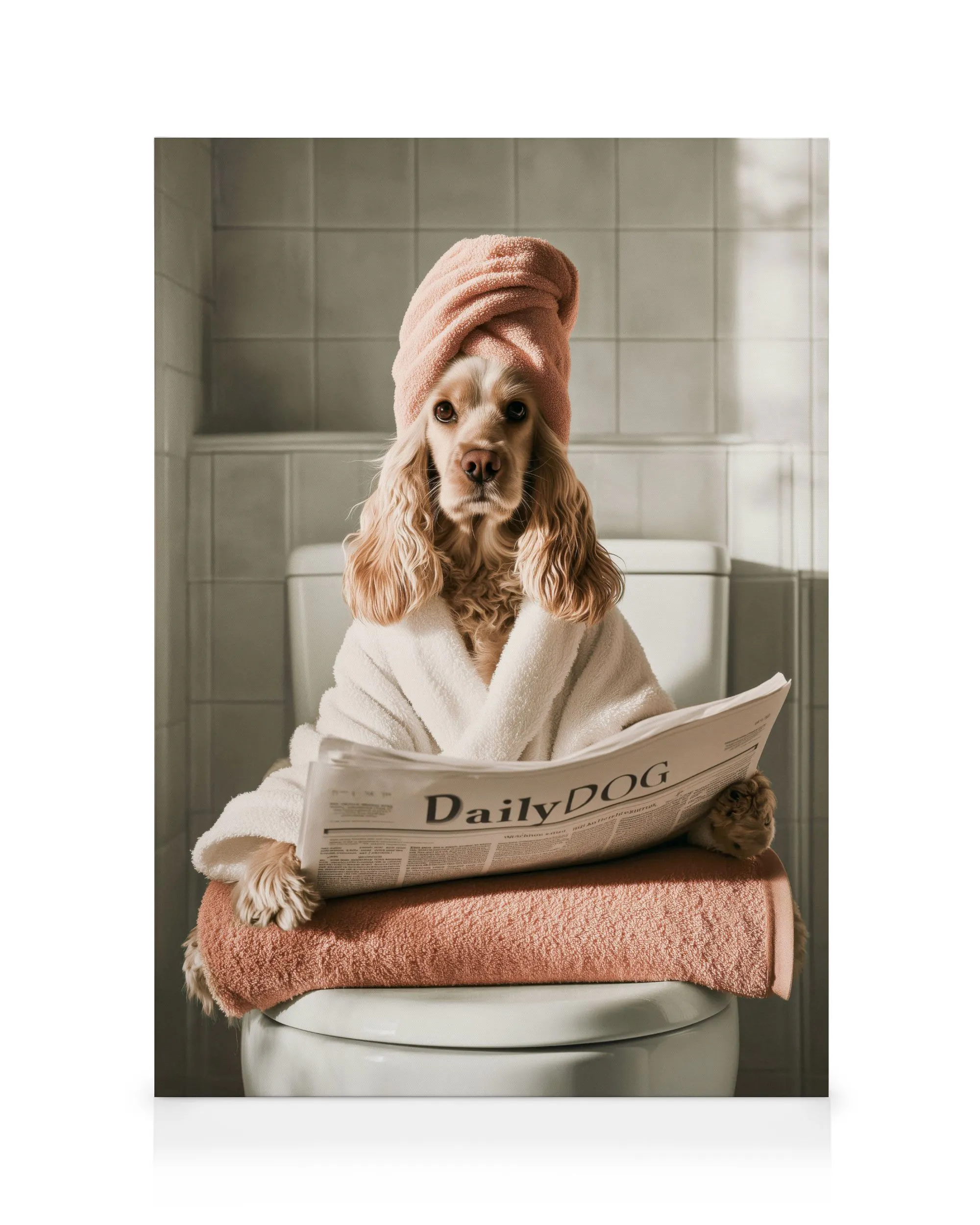 Cocker Spaniel sur les Toilettes Toile 0