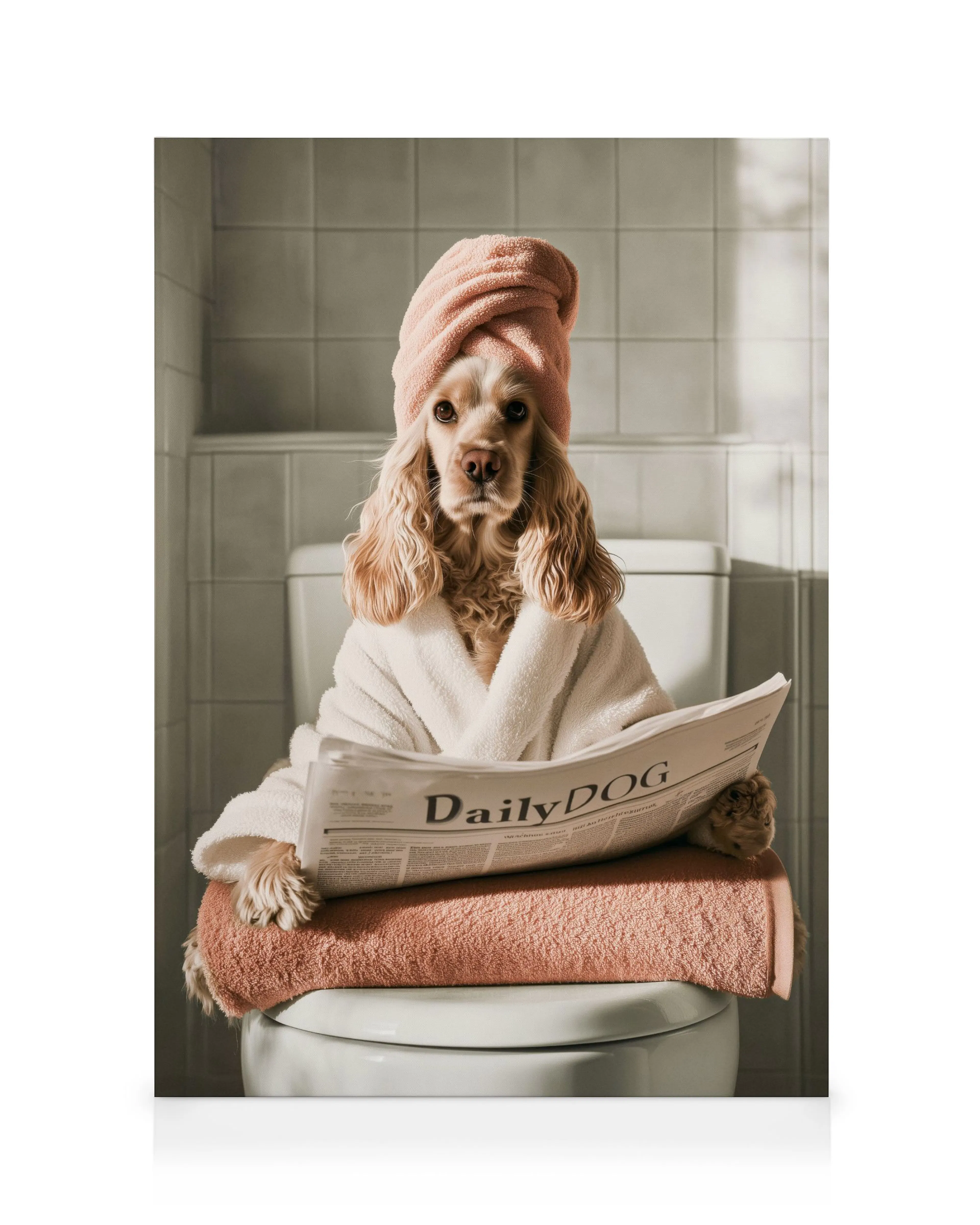 Cocker Spaniel sur les Toilettes Toile 0