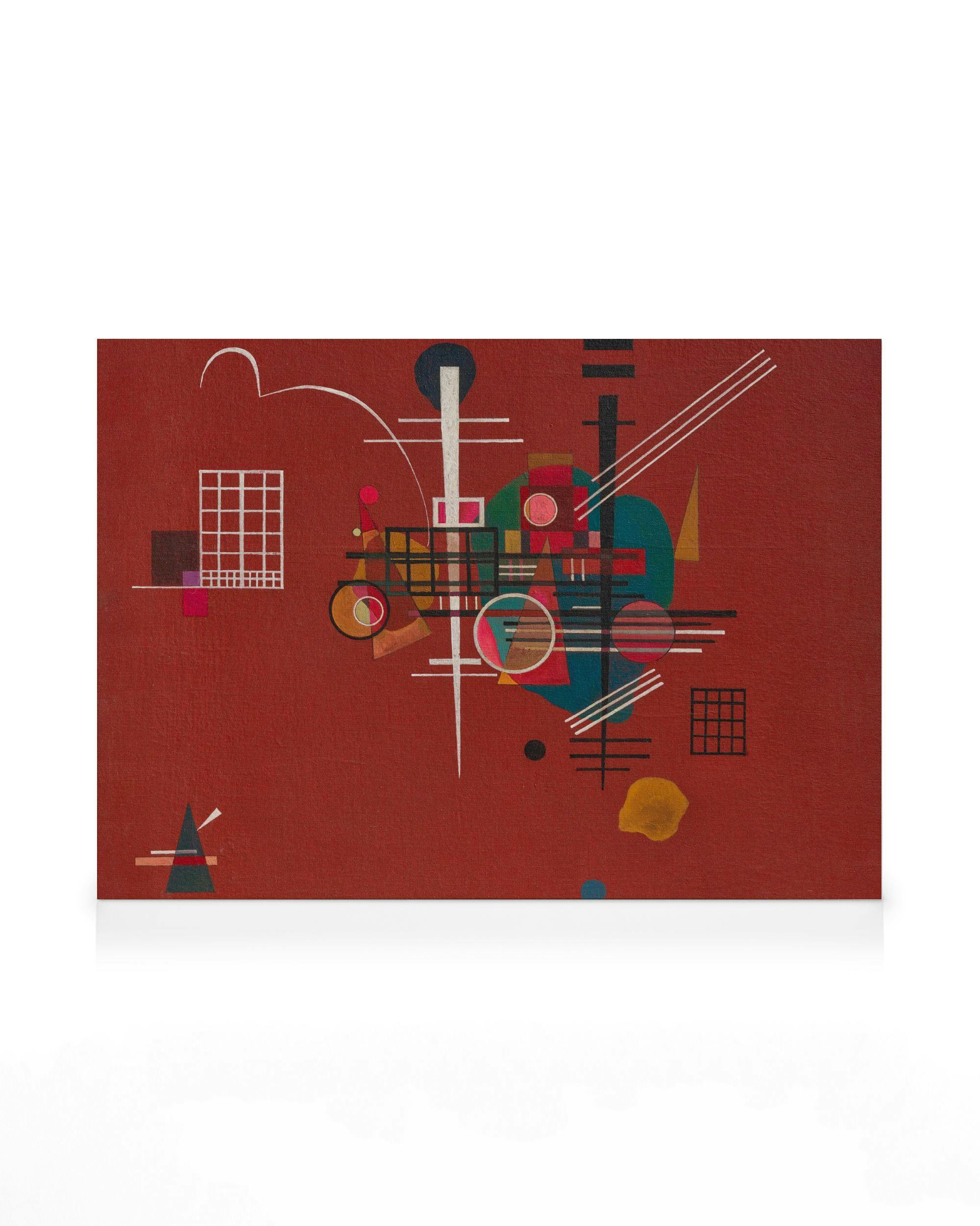 Canvas Prints - Wassily Kandinsky - Dull Red Canvas print (70x100 cm - Oak Frame) - Poster Store