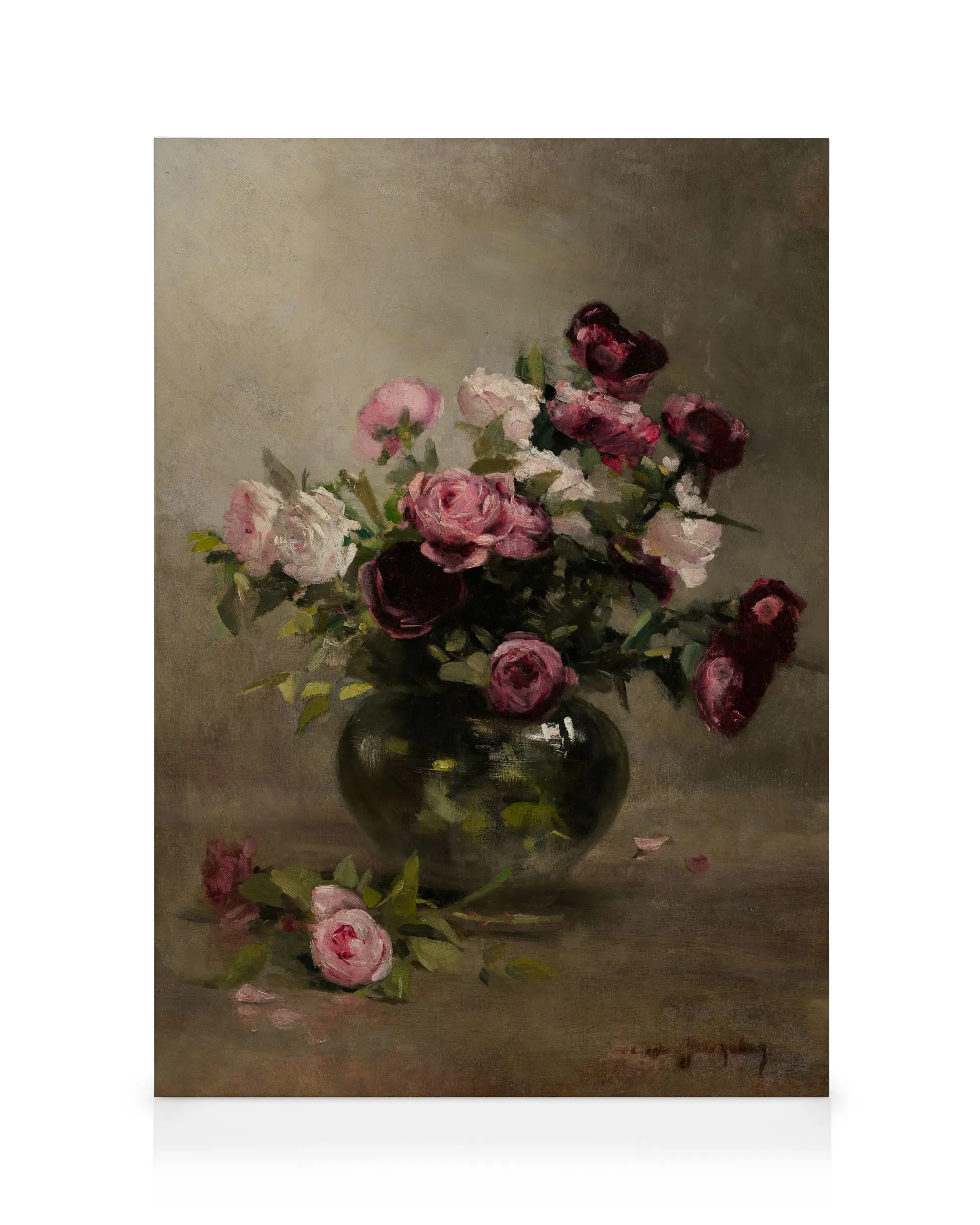 Eva Gonzalès - Vase of Roses Canvas print 0