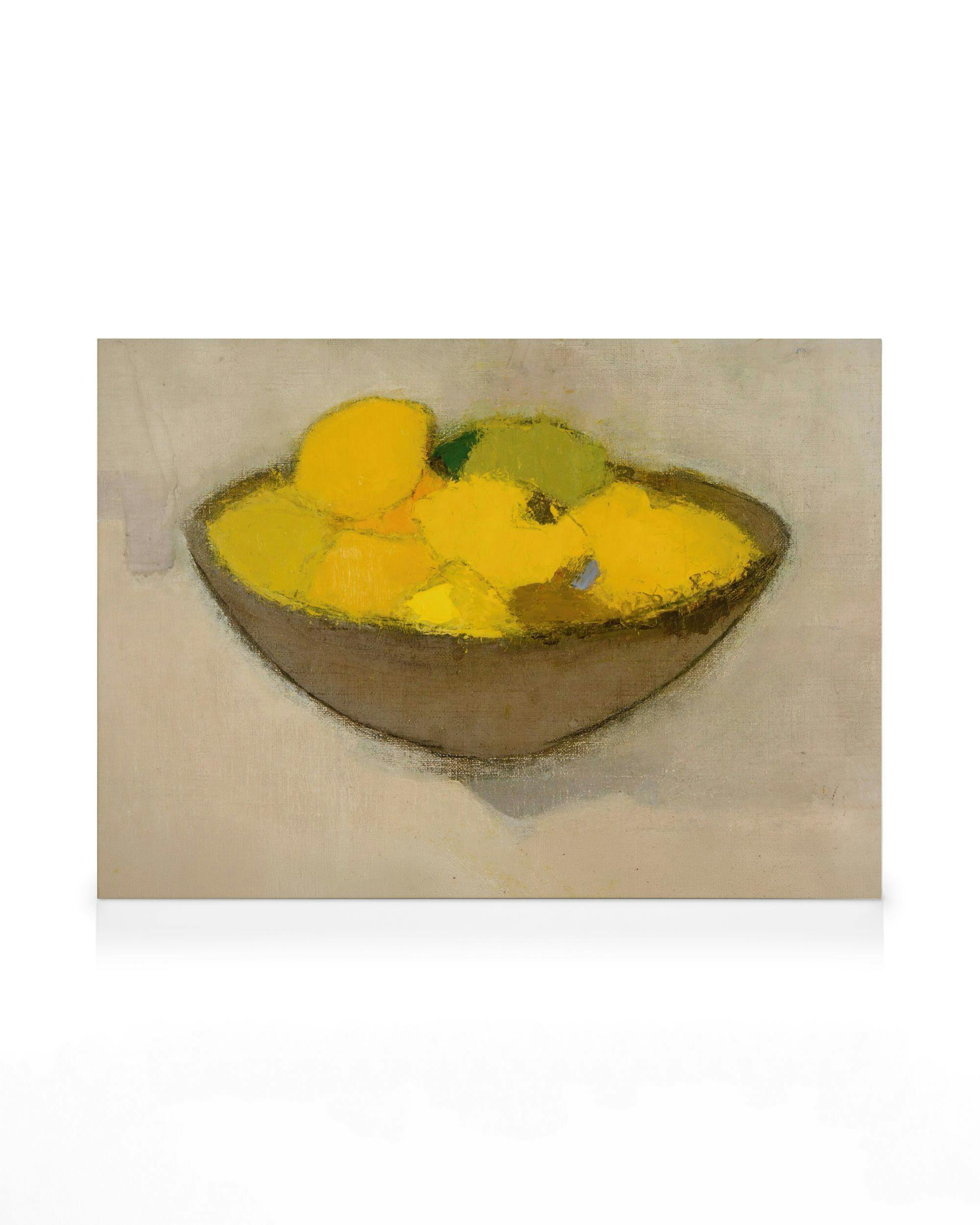 Helene Schjerfbeck - Lemons in a Bowl Canvas print (70x100 cm - Black Frame) - Poster Store High Quality Picture Frames