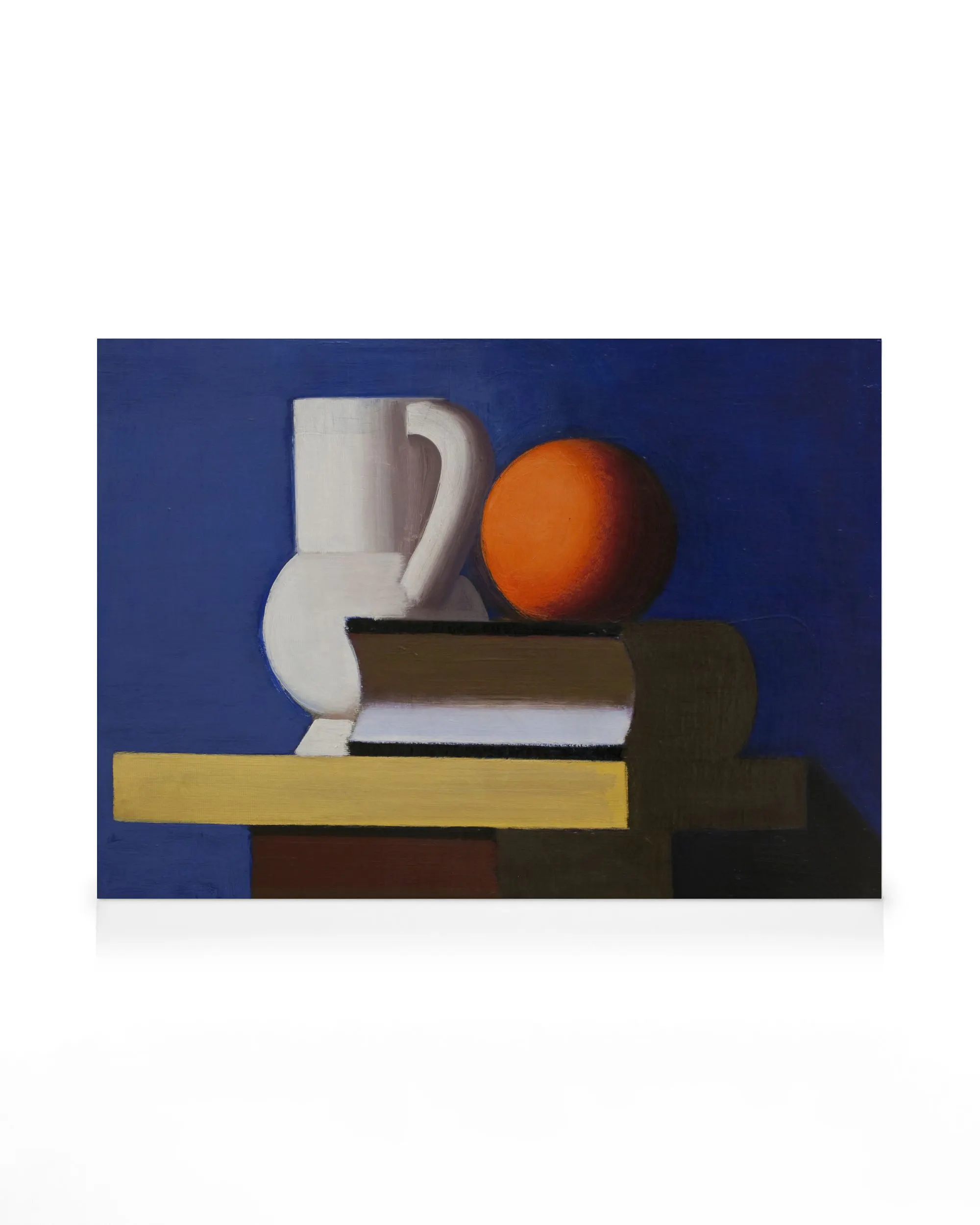Vilhelm Lundstrøm - Composizione con Brocca Bianca, Arancia e Libro Stampa su Tela 0