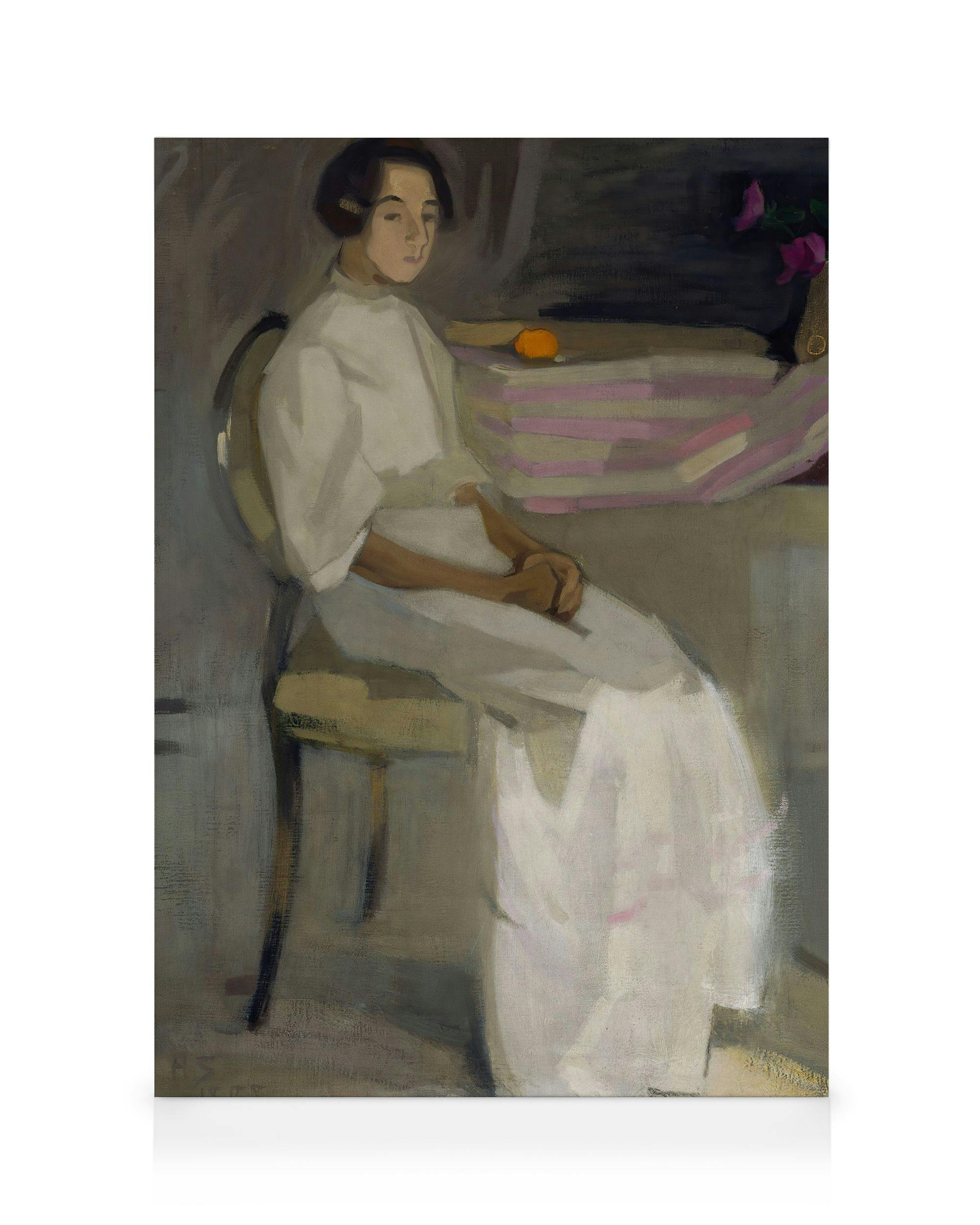 Helene Schjerfbeck - Kostuumbeeld II Canvas (70x100 cm - Fotokaders zwart) - Poster Store