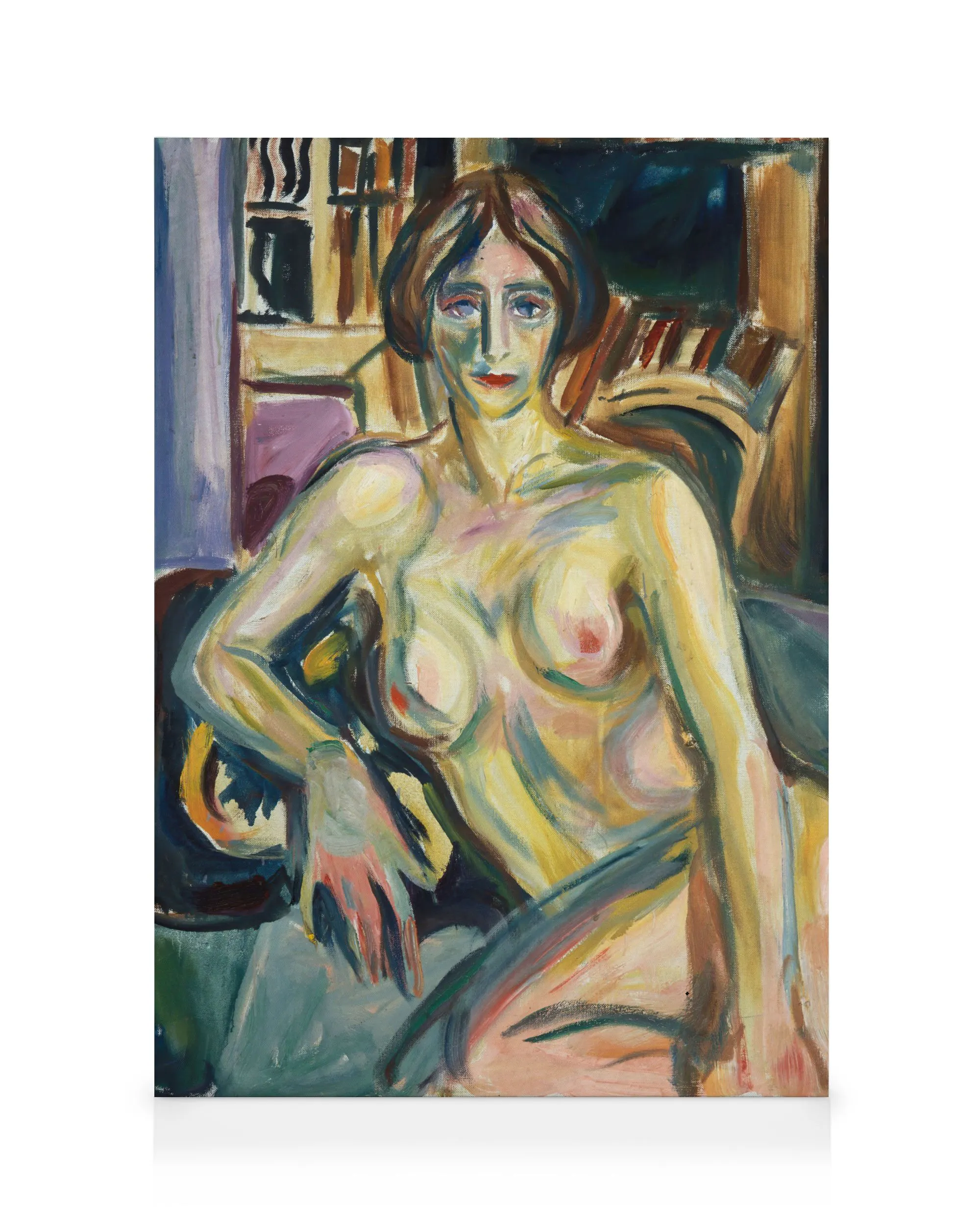 Edvard Munch - Nu, Assis sur le Canapé Toile 0