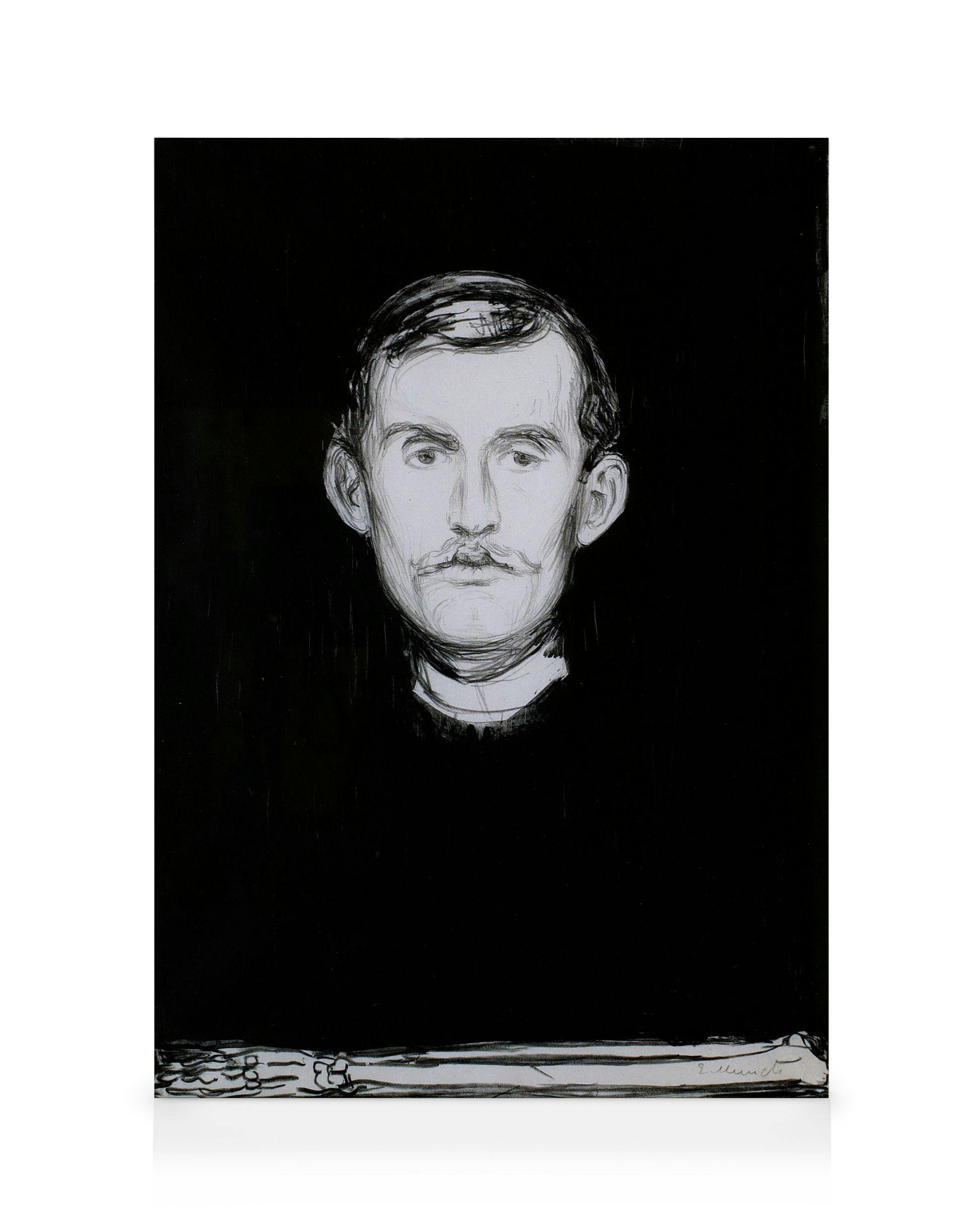 Canvas Prints - Edvard Munch - Self Portrait Canvas print (100x140 cm - Oak Frame) - Poster Store