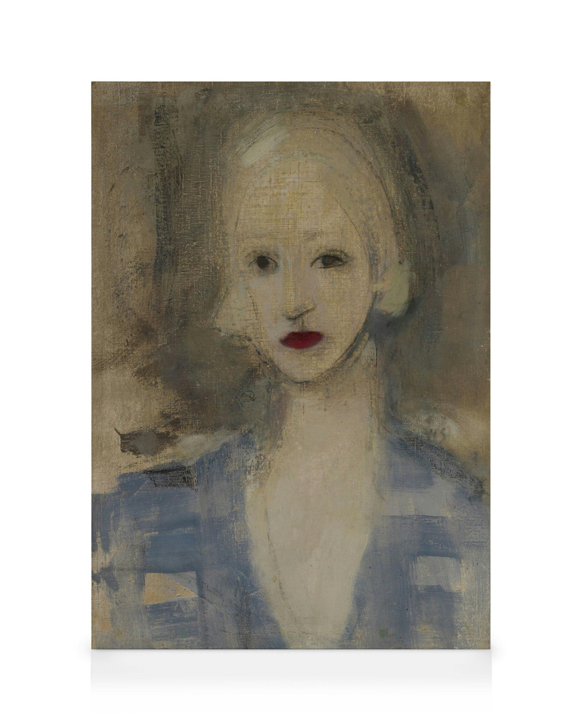 Helene Schjerfbeck - Blonde Vrouw Canvas (70x100 cm - Fotokaders zwart) - Poster Store