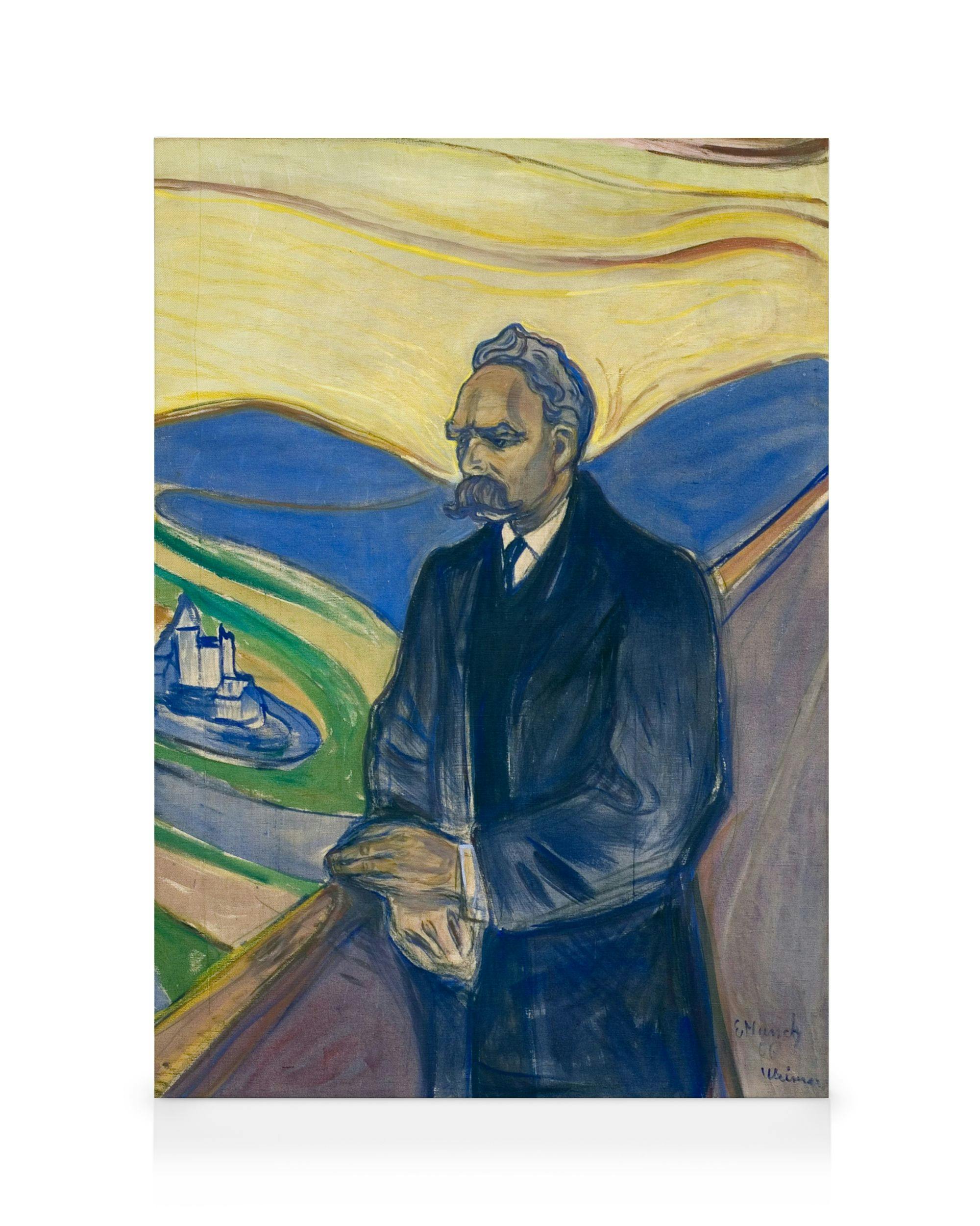 Edvard Munch - Friedrich Nietzsche Canvas (70x100 cm - Fotokaders zwart) - Poster Store