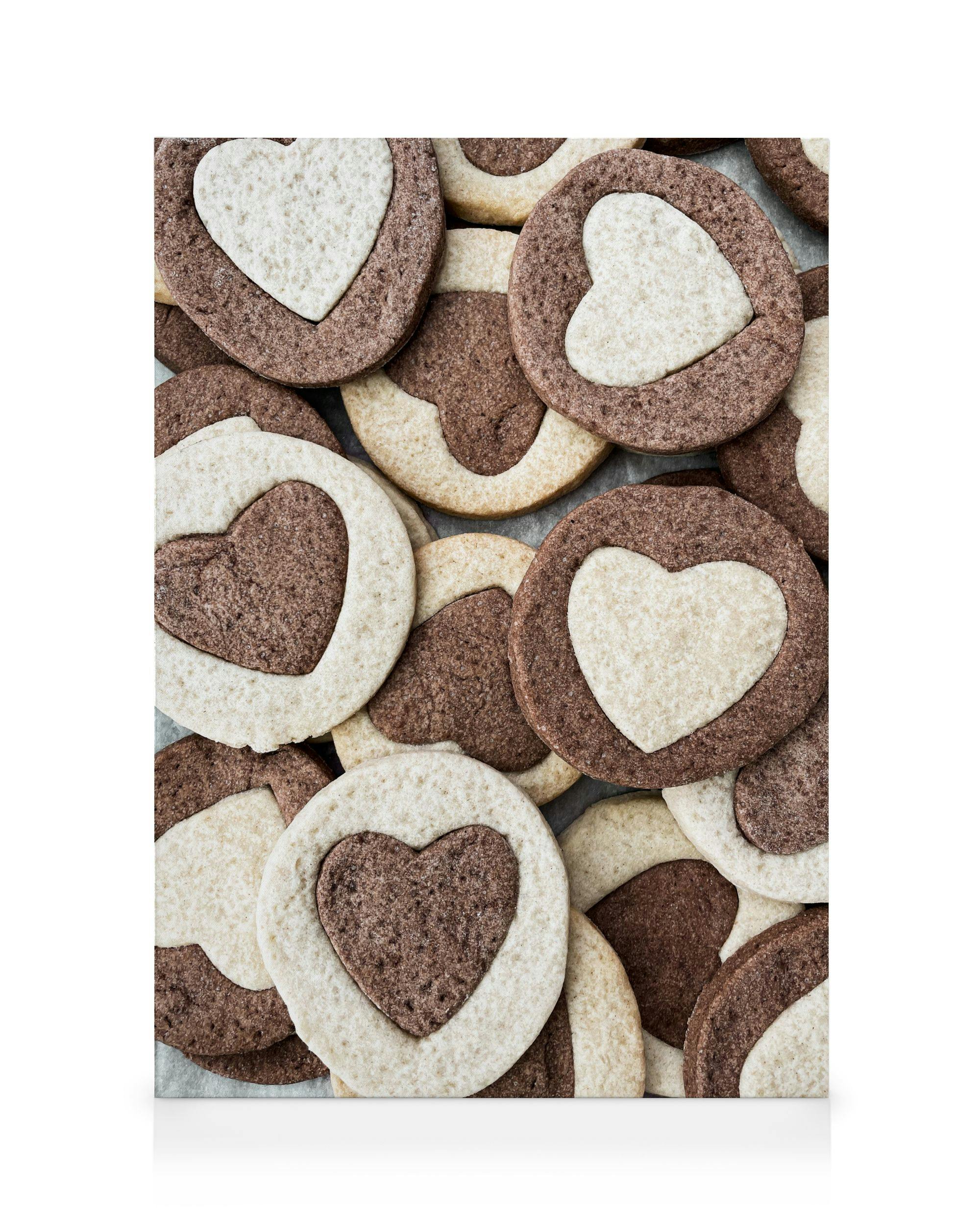 Canvas Prints - Heart Cookies Canvas print (50x70 cm - Oak Frame) - Poster Store