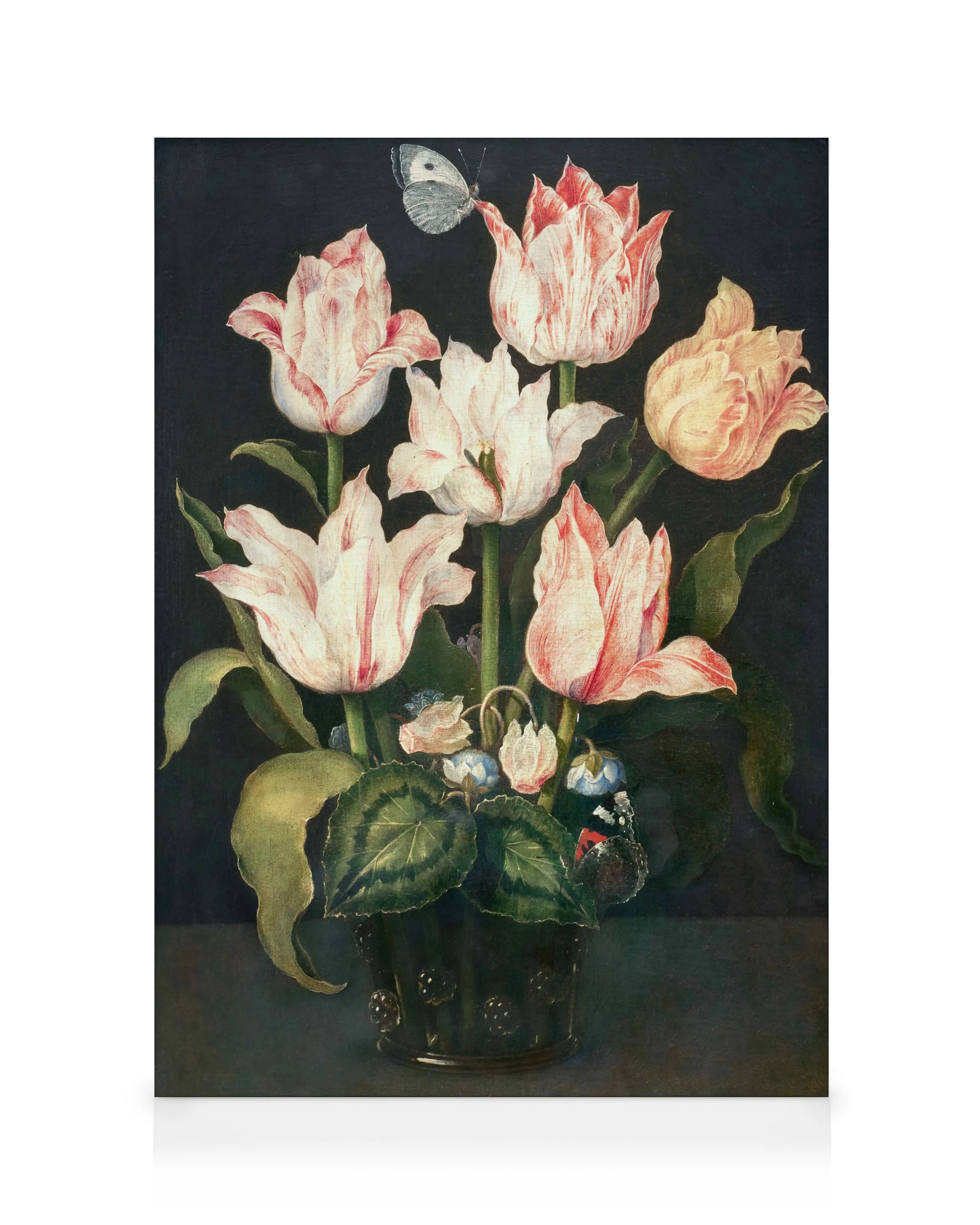 Osias Beert the Elder - Nature morte avec tulipes dans un vase en verre avec cyclamen et anémone Toile 0