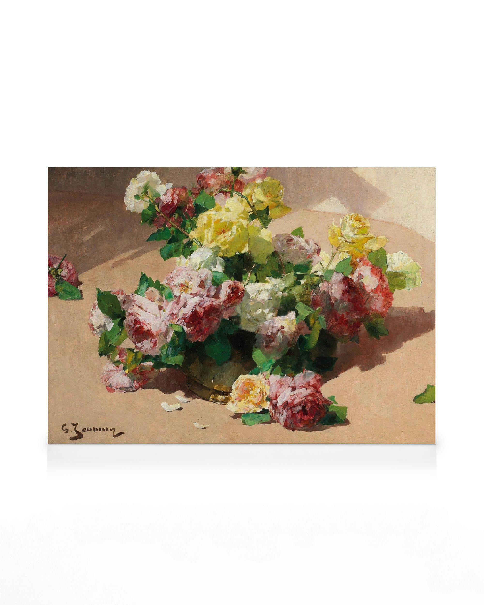 Canvas Prints - Georges Jeannin - Roses Canvas print (50x70 cm - Black Frame) - Poster Store