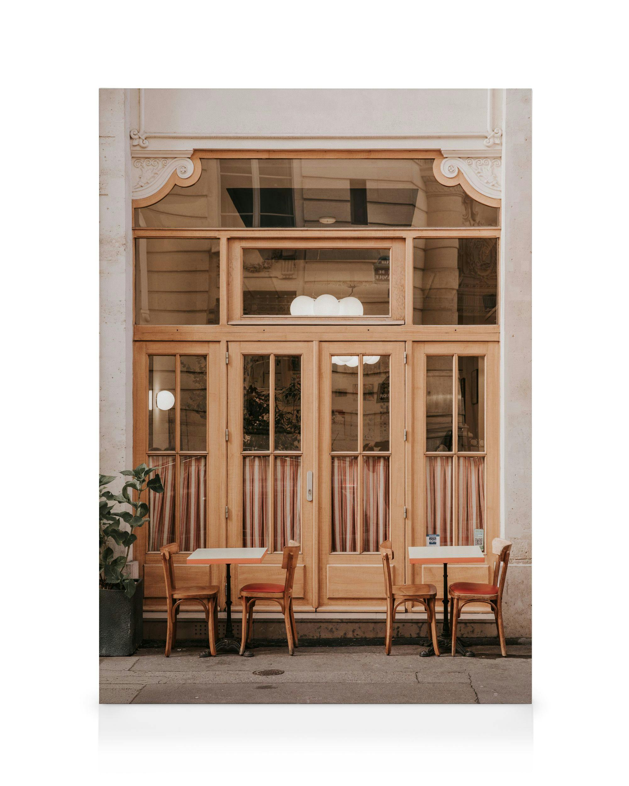 Café Ingang Canvas Schilderij (30x40 cm) - Poster Store
