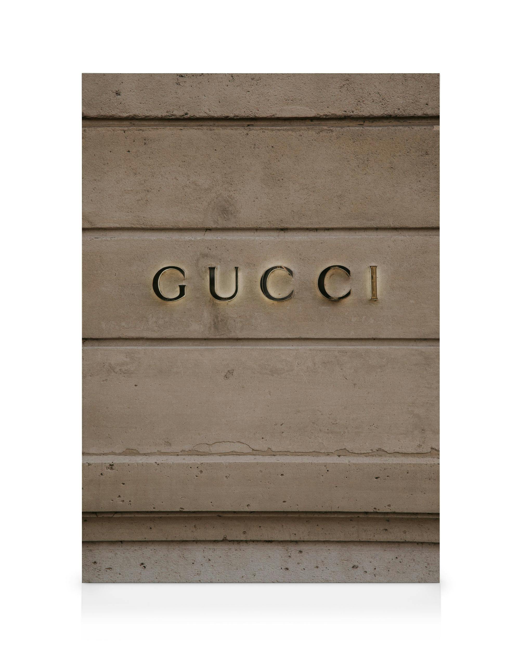 Canvas Prints - Gucci Logo Wall Canvas print (70x100 cm - Oak Frame) - Poster Store