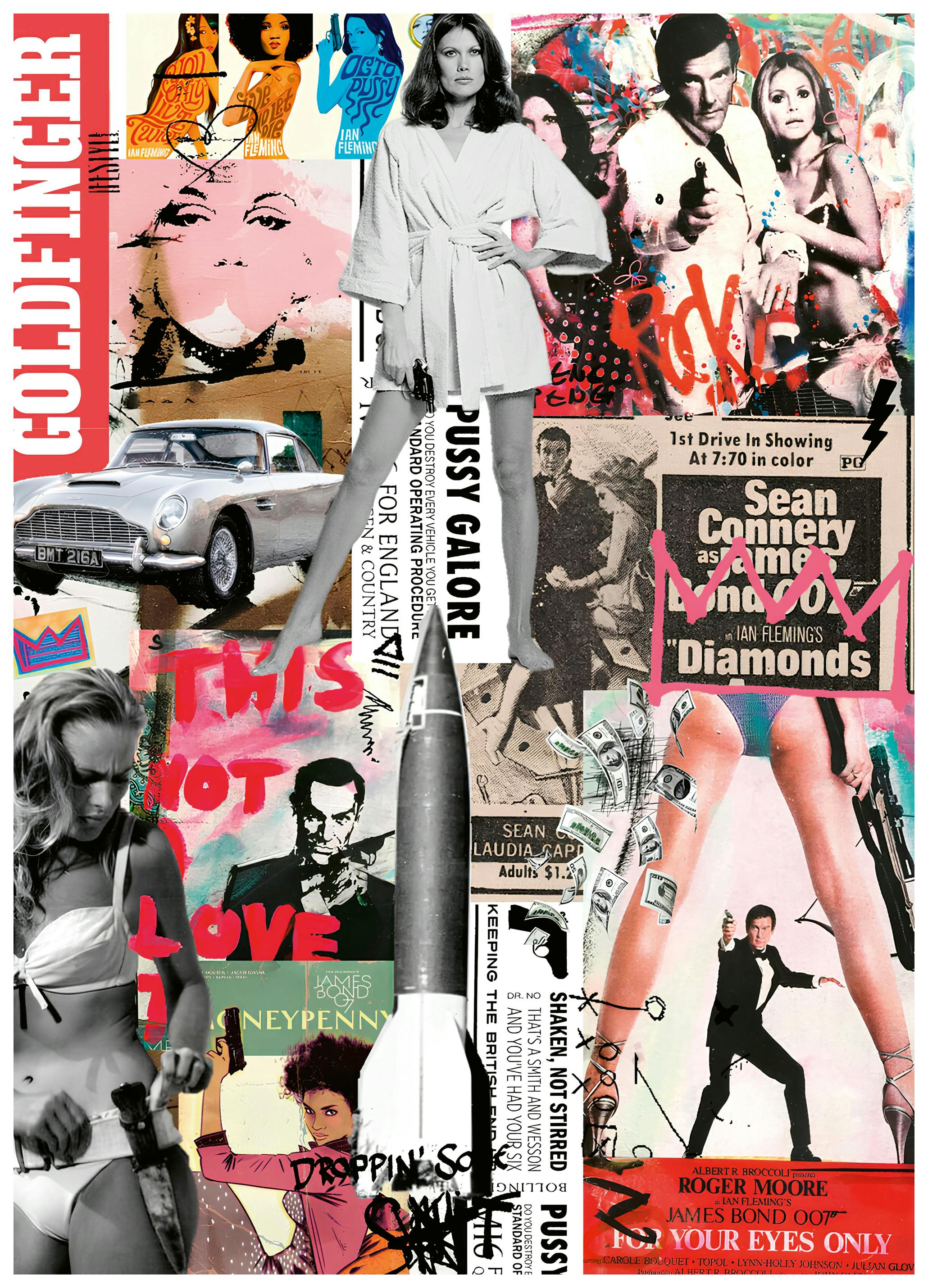 Stefan Bammert - Retro Spion Glamour Collage Plakat (70x100 cm) - Poster Store