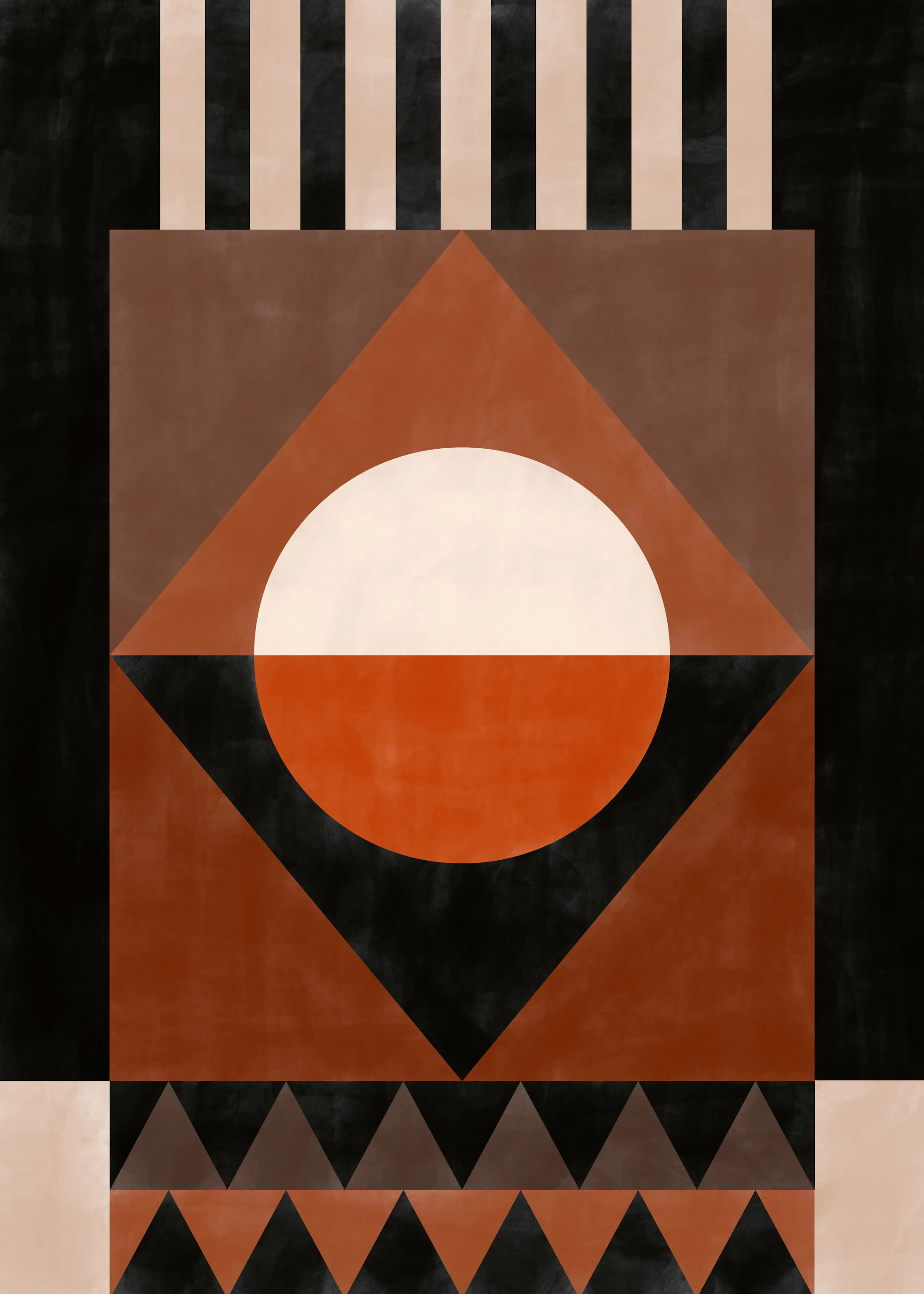 Elena Ristova - Geometría Audaz Terracota Póster 0