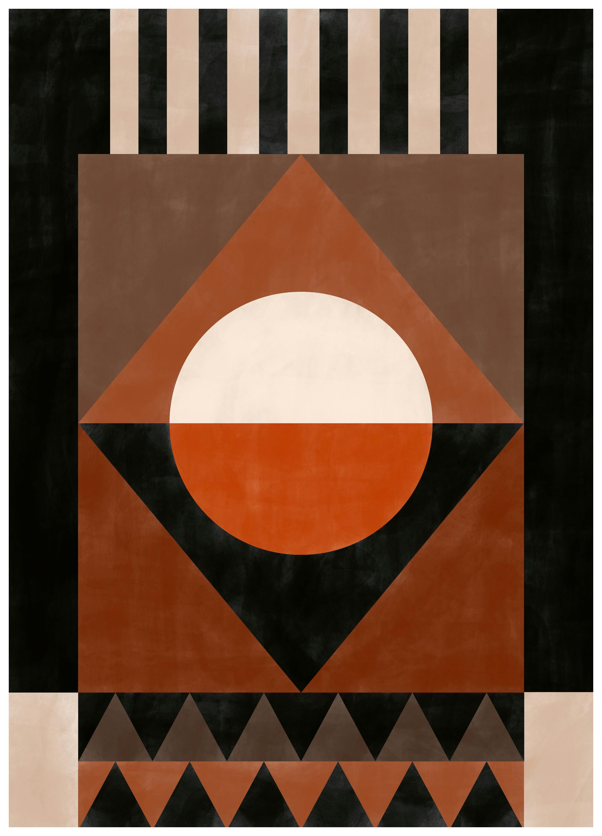 Prints Elena Ristova - Bold Terracotta Geometry Poster (100x150 cm) - Poster Store