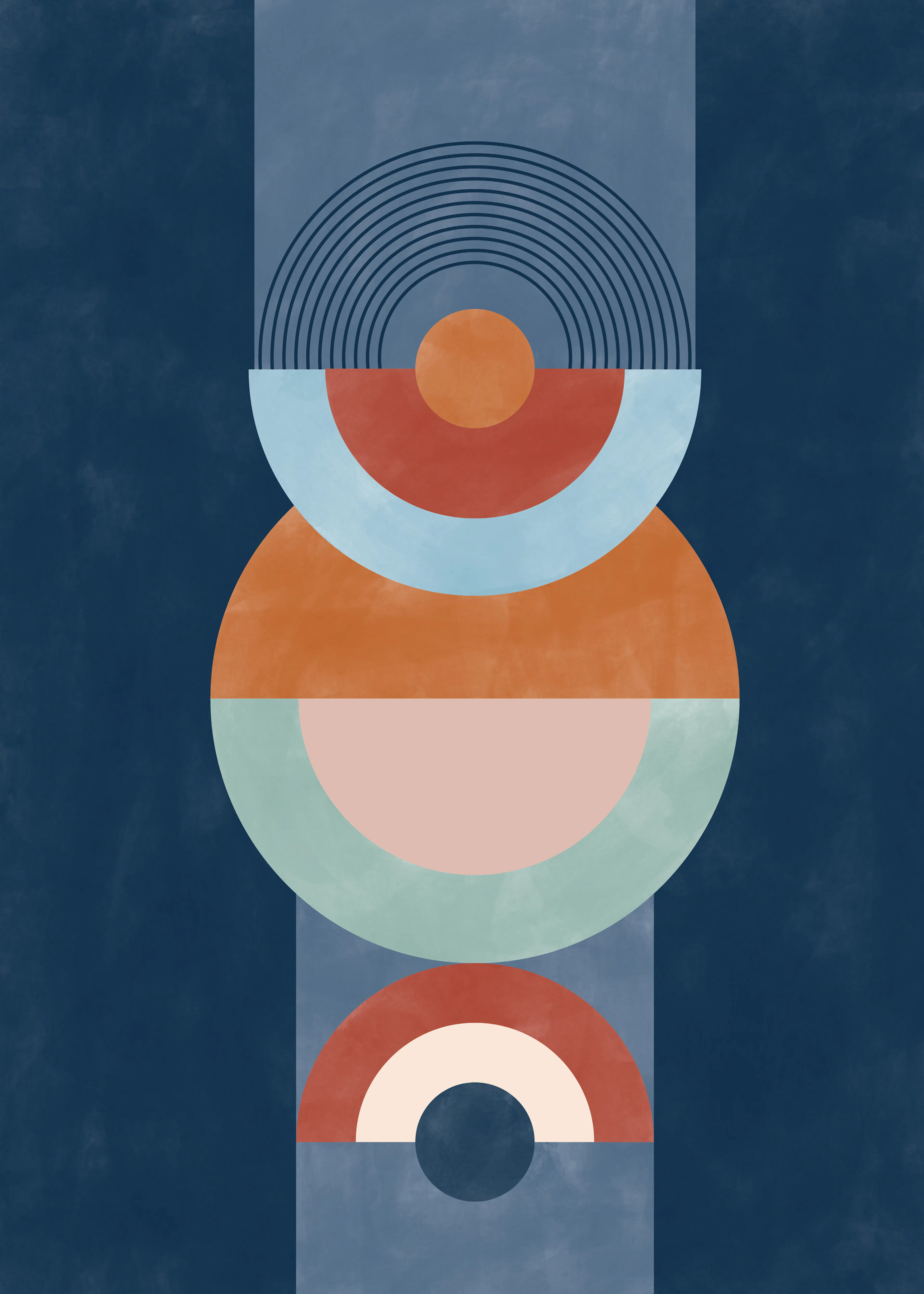Elena Ristova - Formas Geométricas Apiladas Póster 0