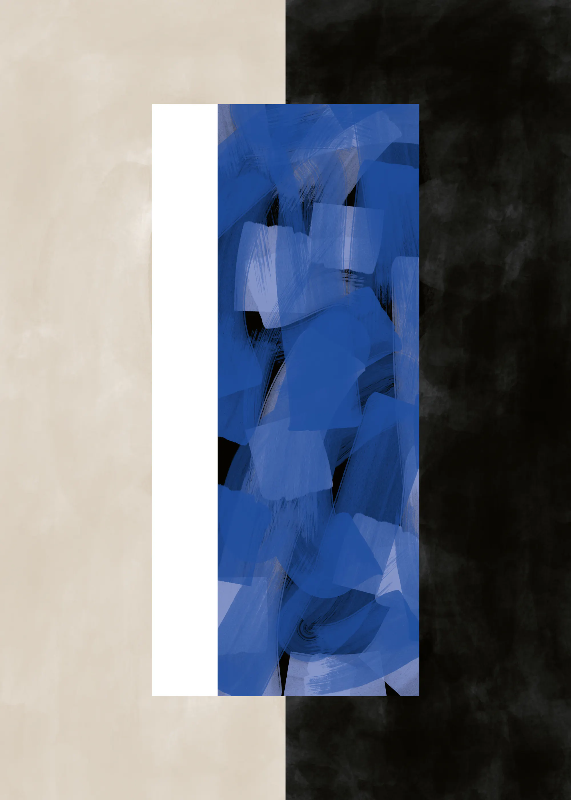 Elena Ristova - Capas Geométricas Azules Póster 0