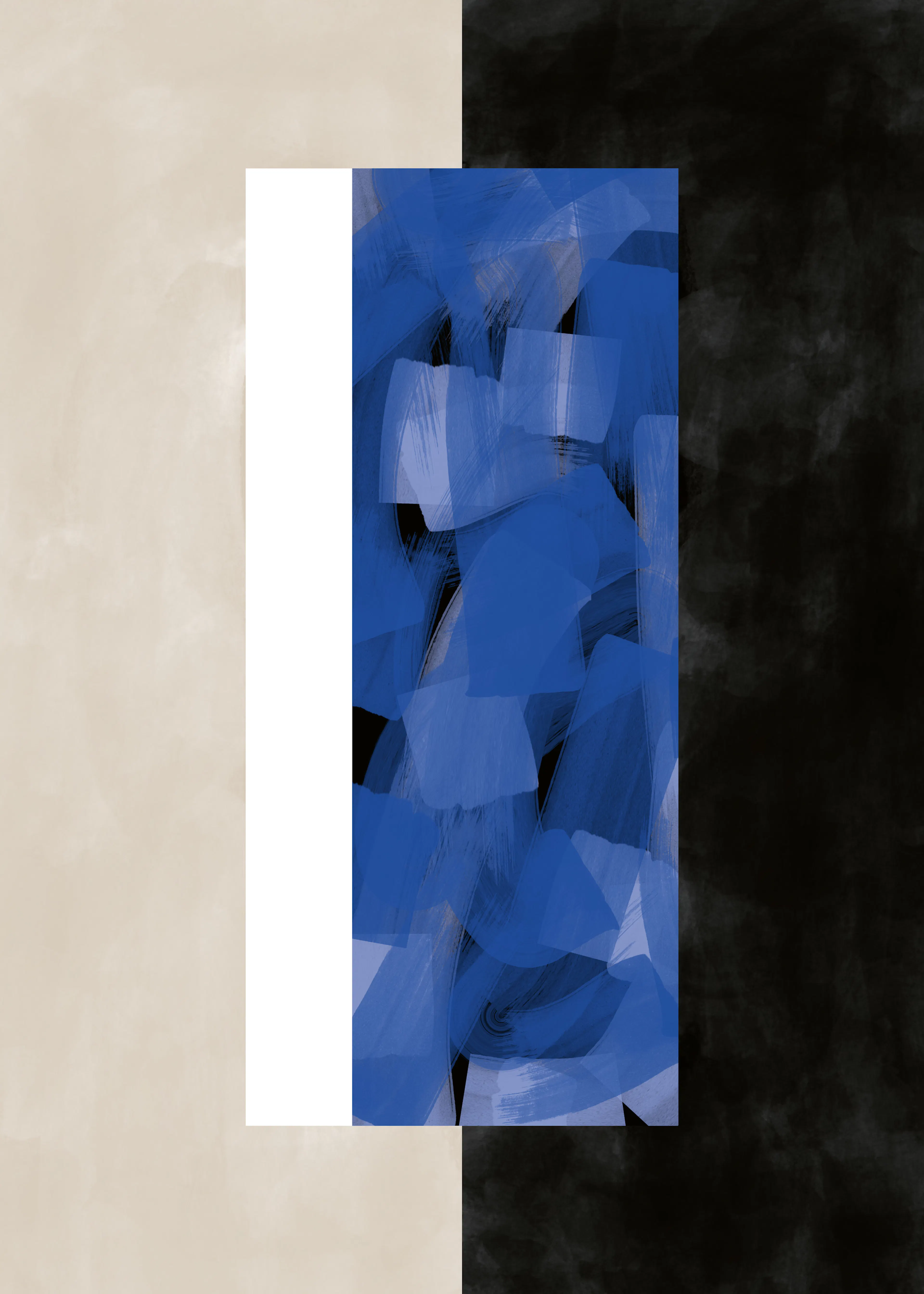 Elena Ristova - Capas Geométricas Azules Póster 0