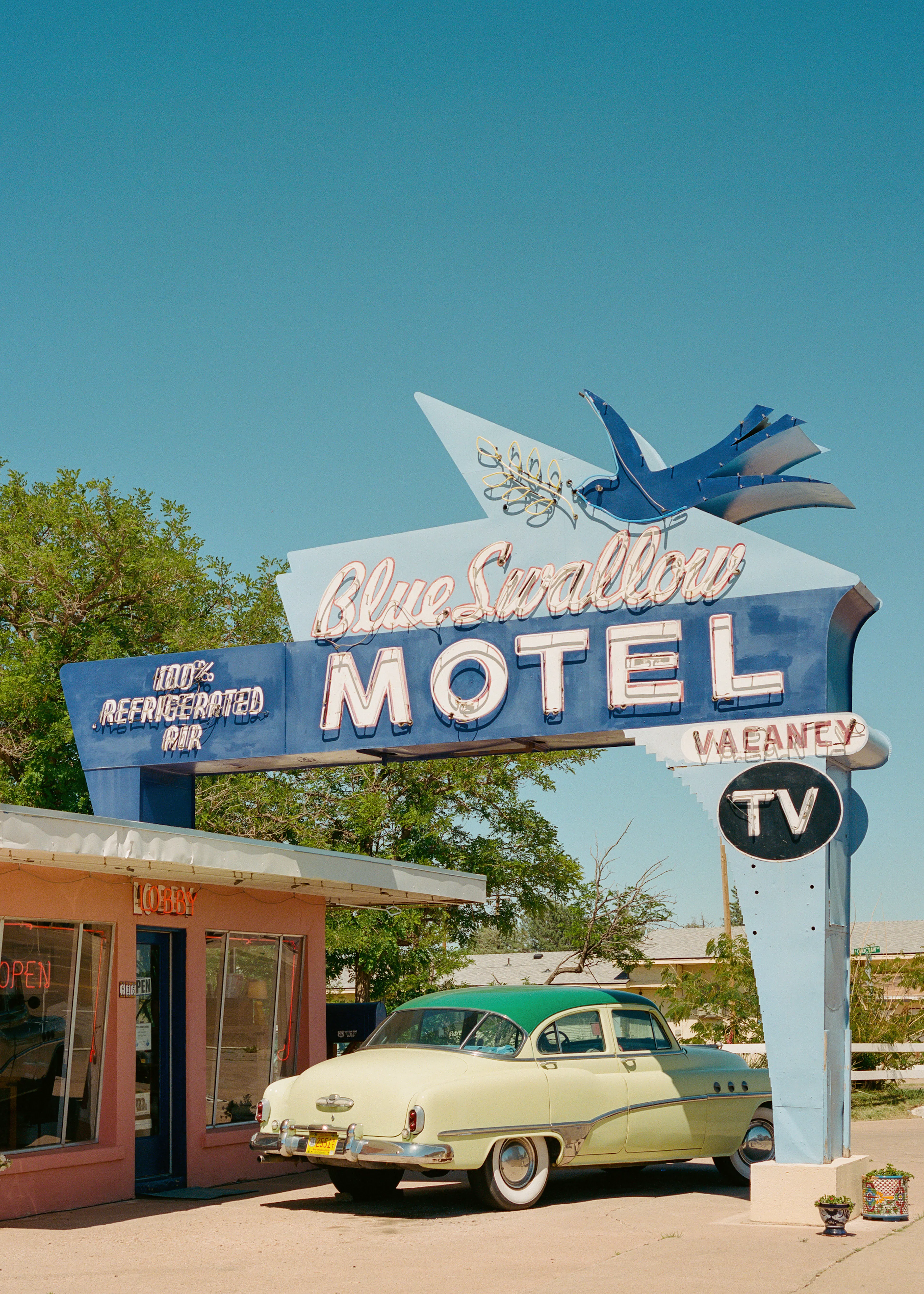 Bethany Young - Golondrina Azul y Coche Vintage Póster 0