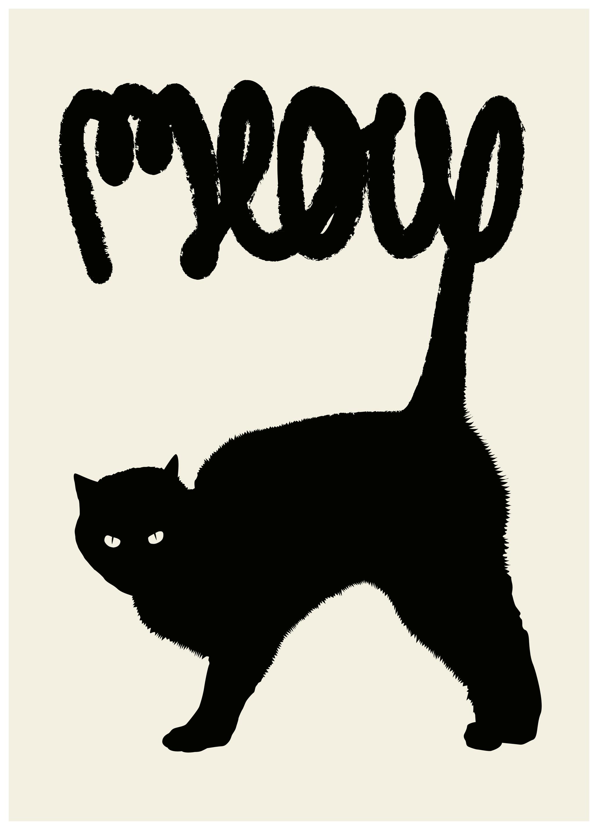 Florent Bodart - Gatto Nero Miao Poster (21x30 cm) - Poster Store