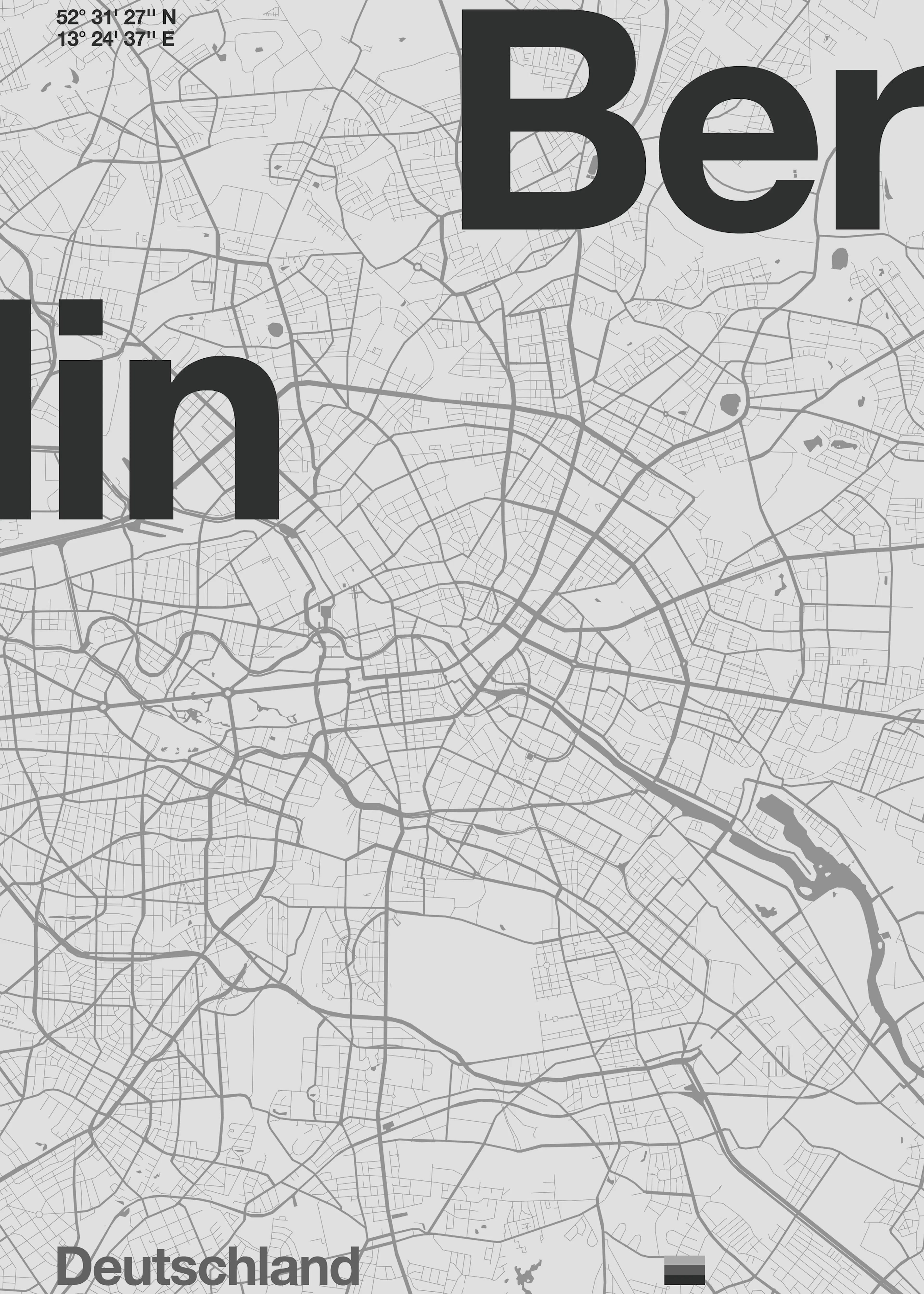 Florent Bodart - Mapa Minimalista de Berlín Póster 0