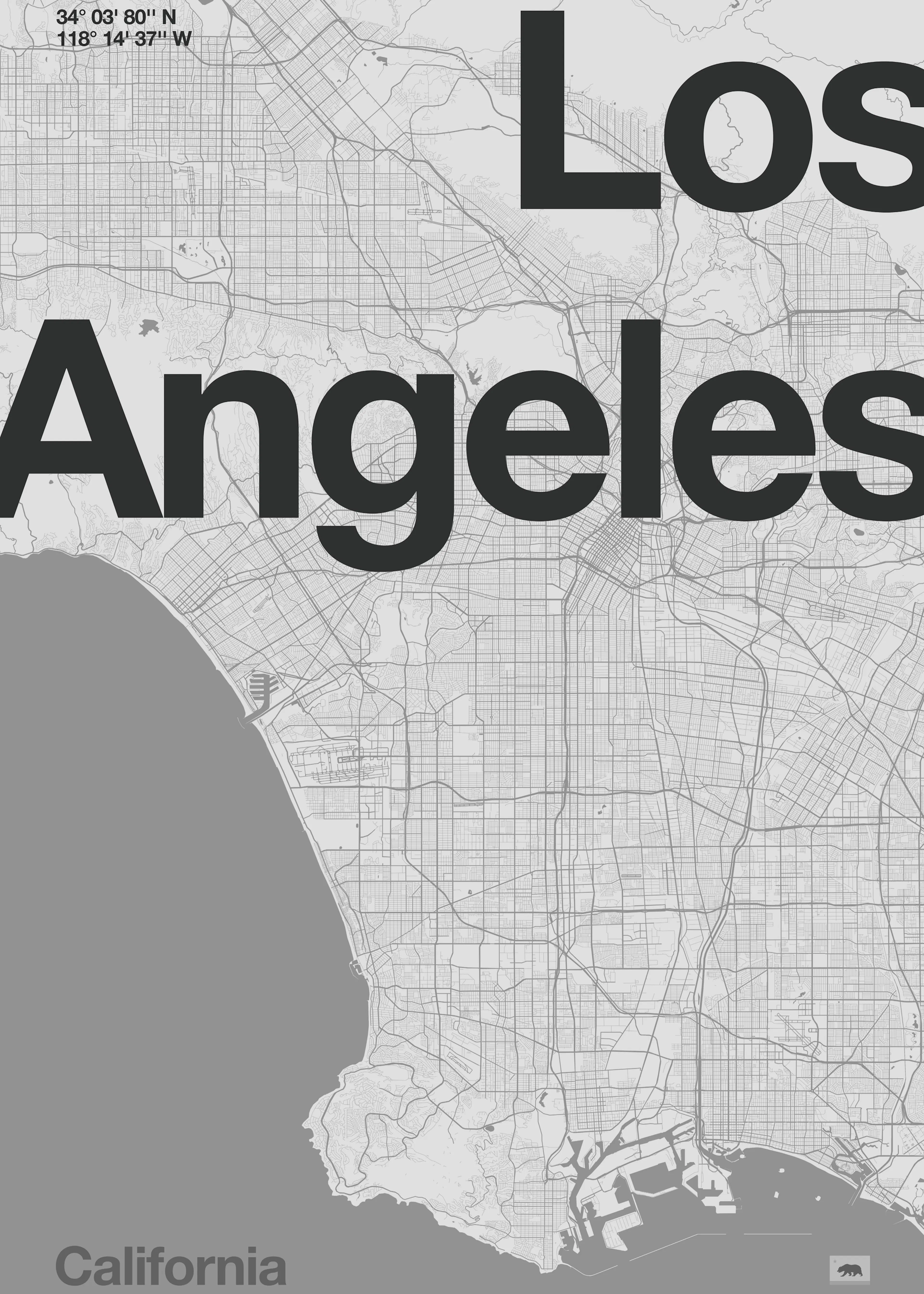 Florent Bodart - Mapa de Los Ángeles California Póster 0