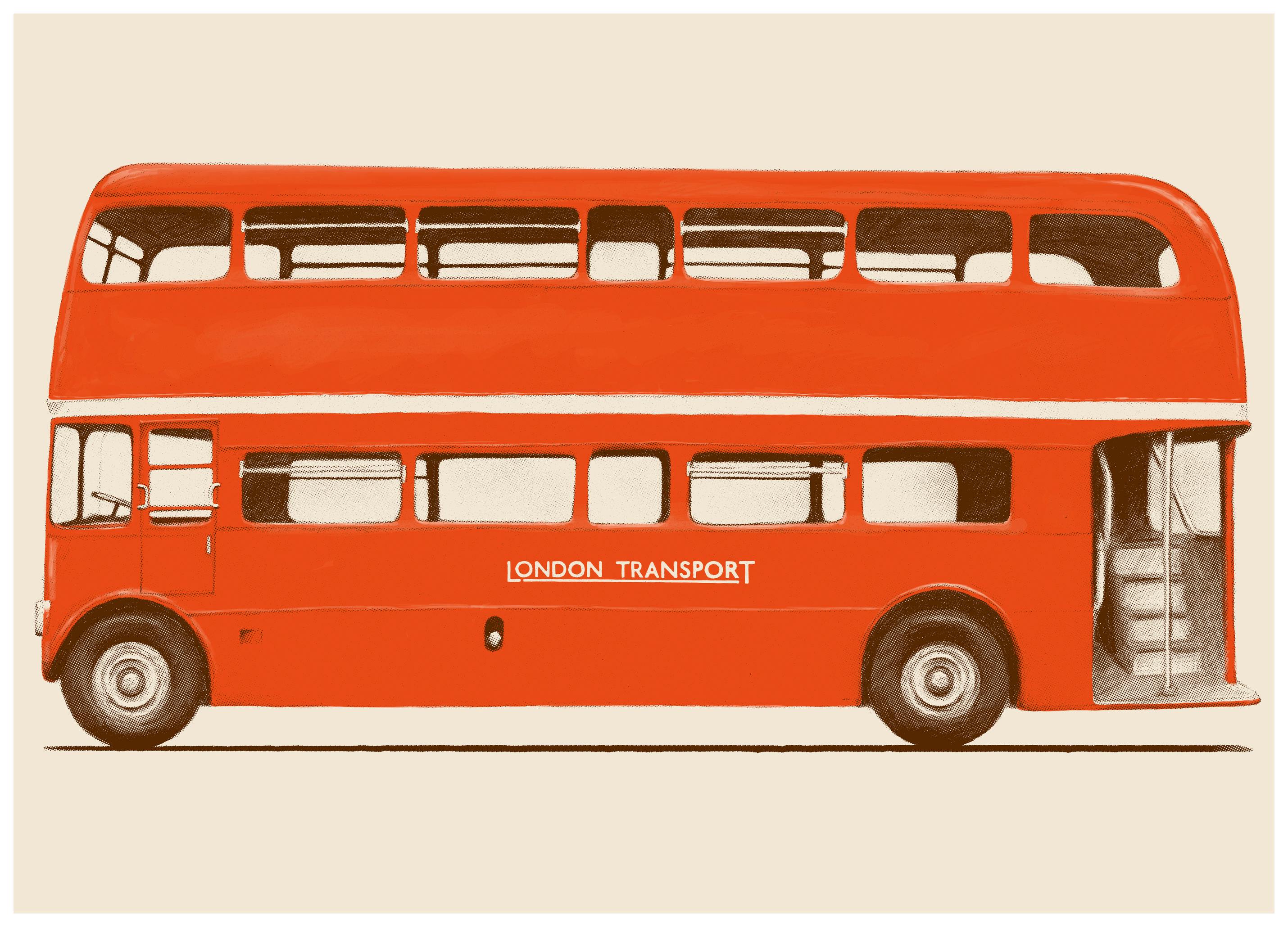 Florent Bodart - London Dobbeldekker Plakat (70x100 cm) - Poster Store
