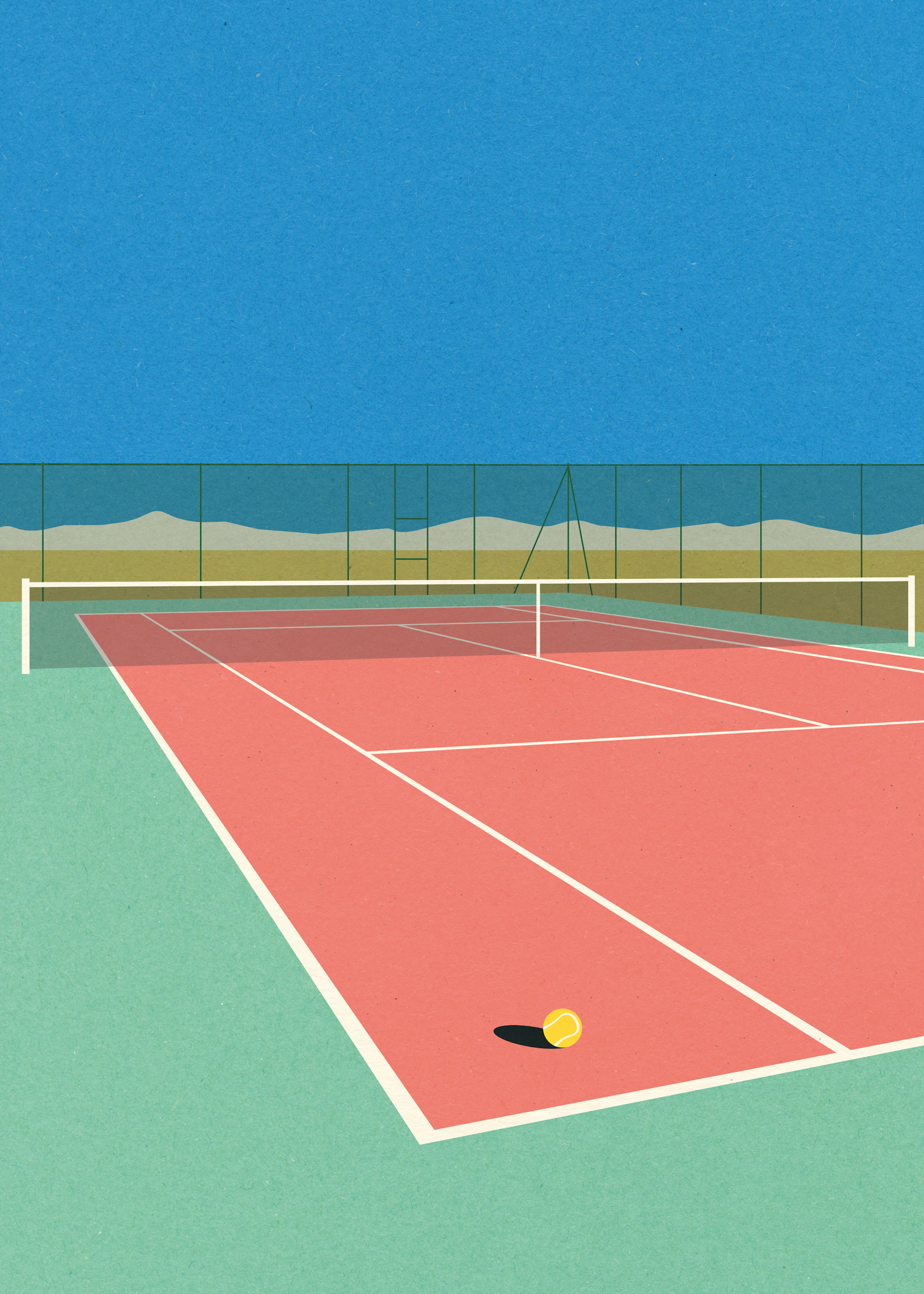 Rosi Feist - Court de Tennis dans le Désert Affiche 0