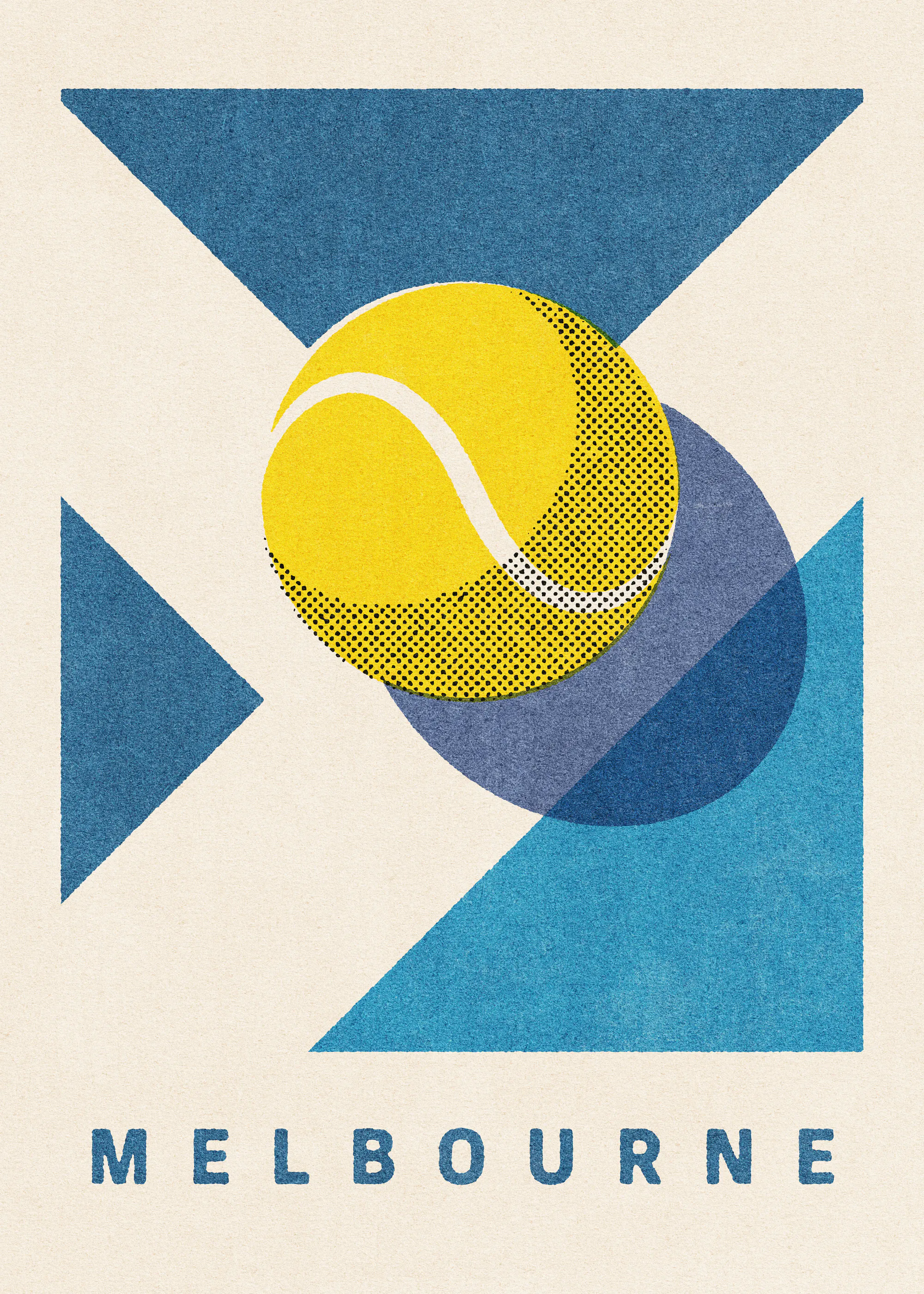 Daniel Coulmann - Géométrique Melbourne Tennis Affiche 0